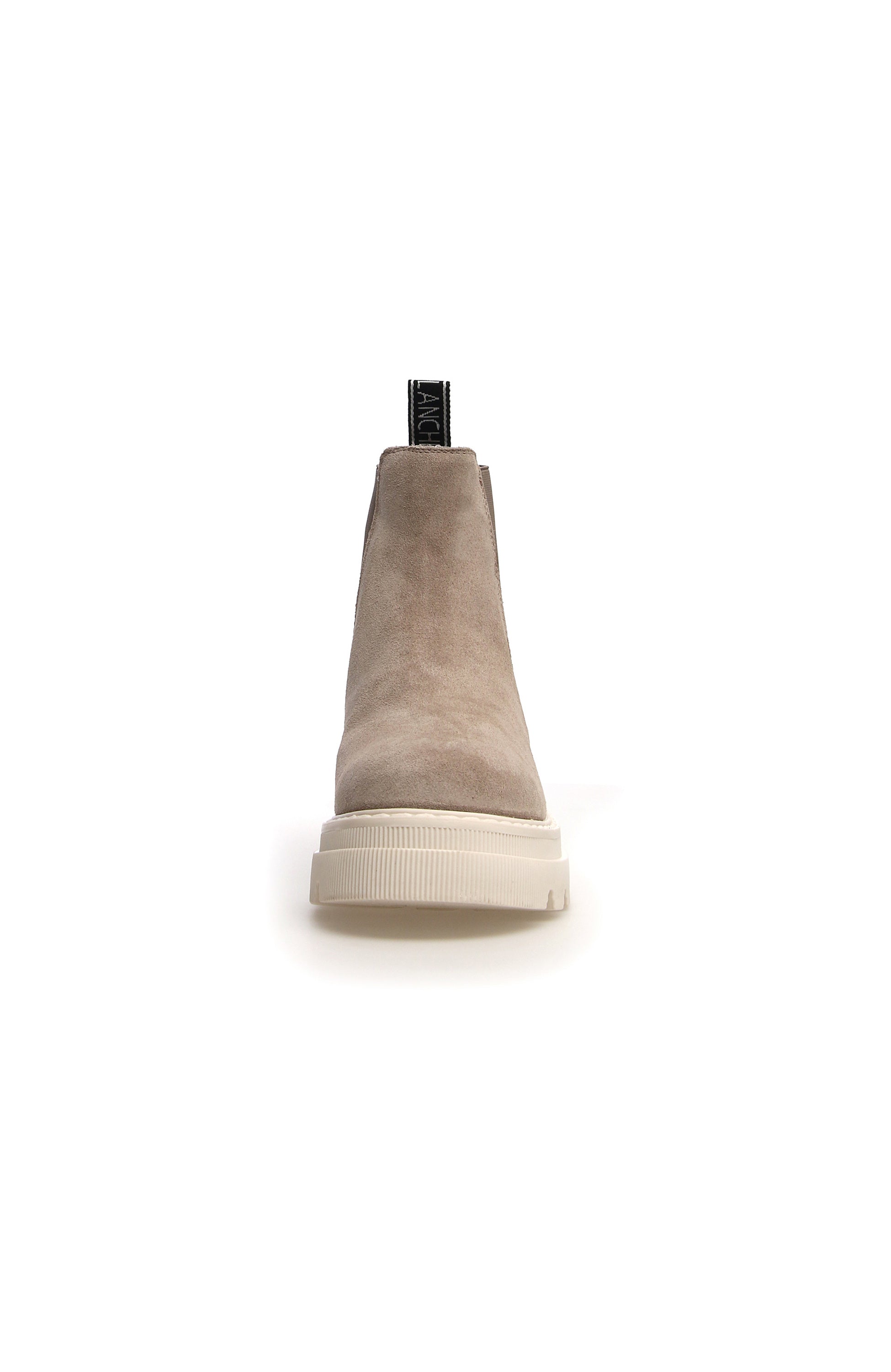 Voile blanche Neutral Suede ankle boots tweed image 4