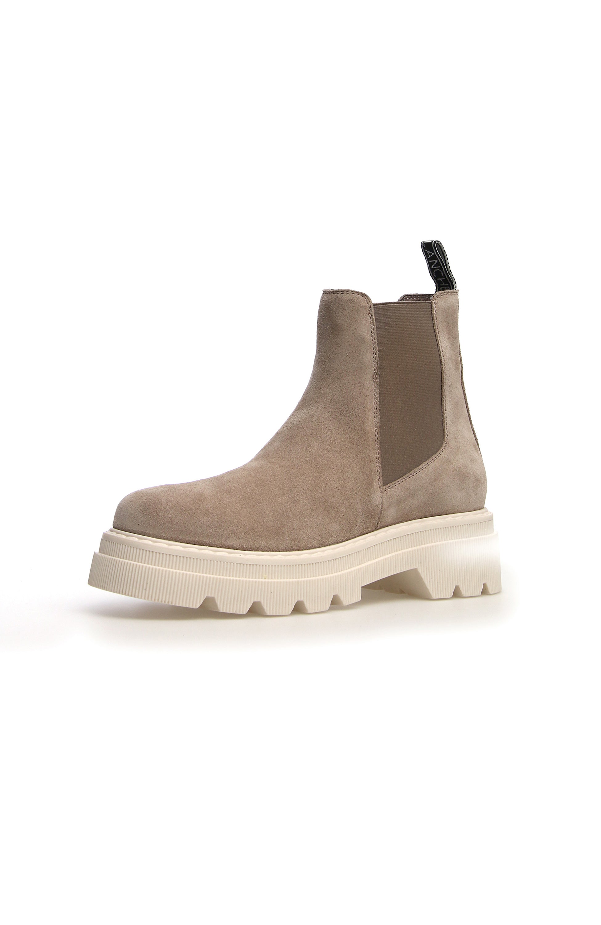 Voile blanche Neutral Suede ankle boots tweed image 5