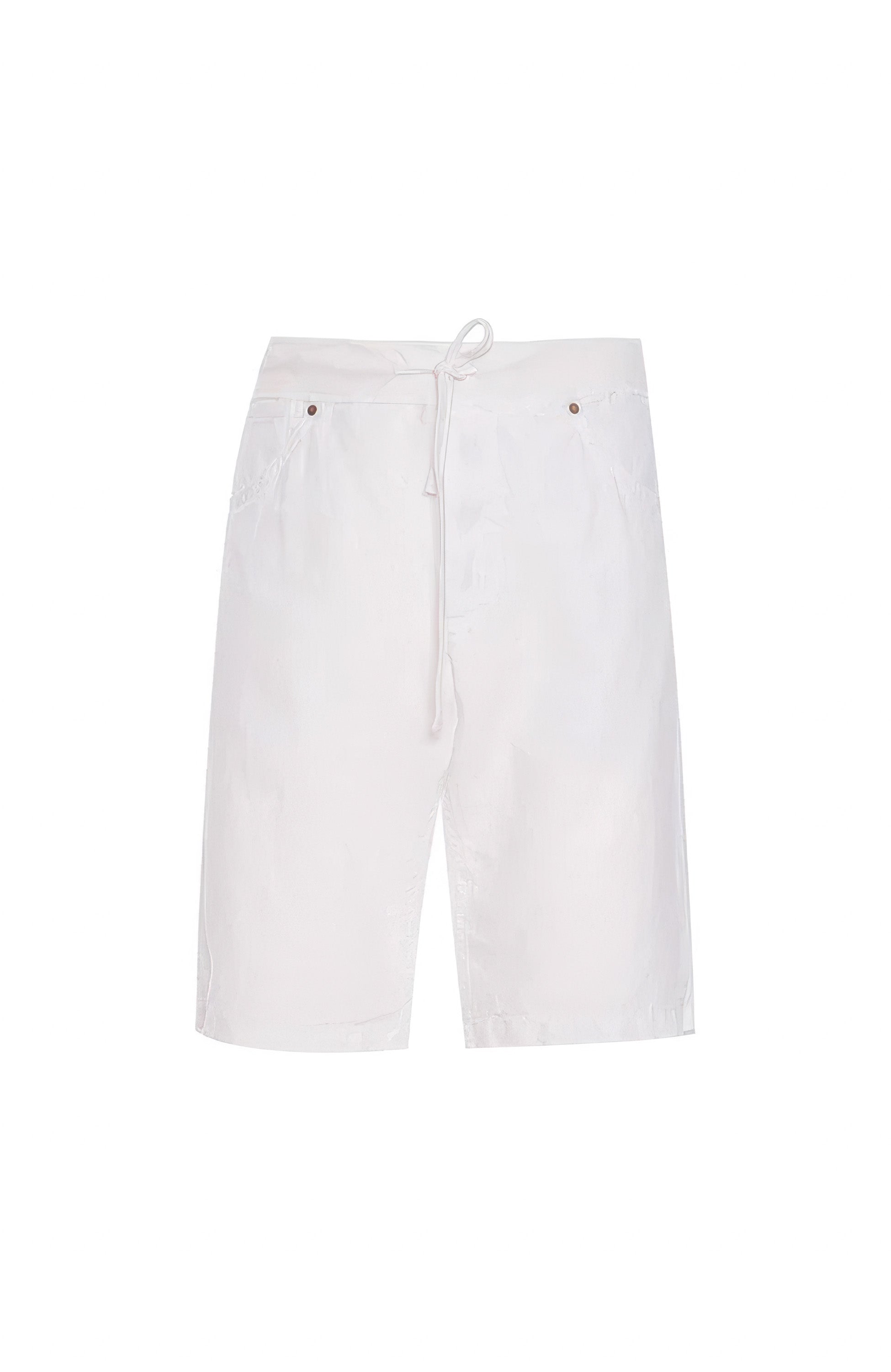 120% lino White Linased lühikesed püksid paelaga image 11