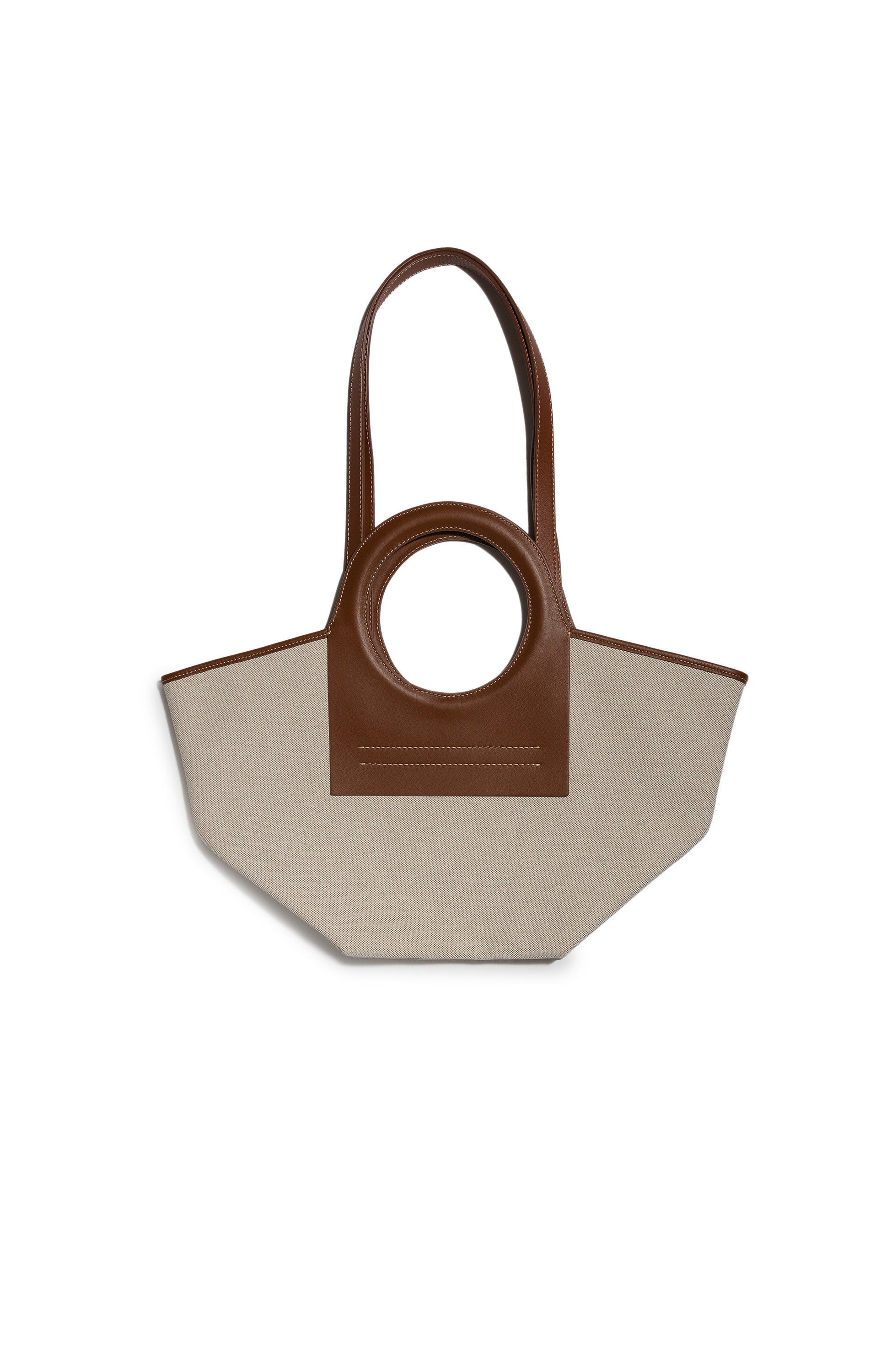 Hereu Beige Torba typu tote z płótna z elementami ze skóry marki cala image 2