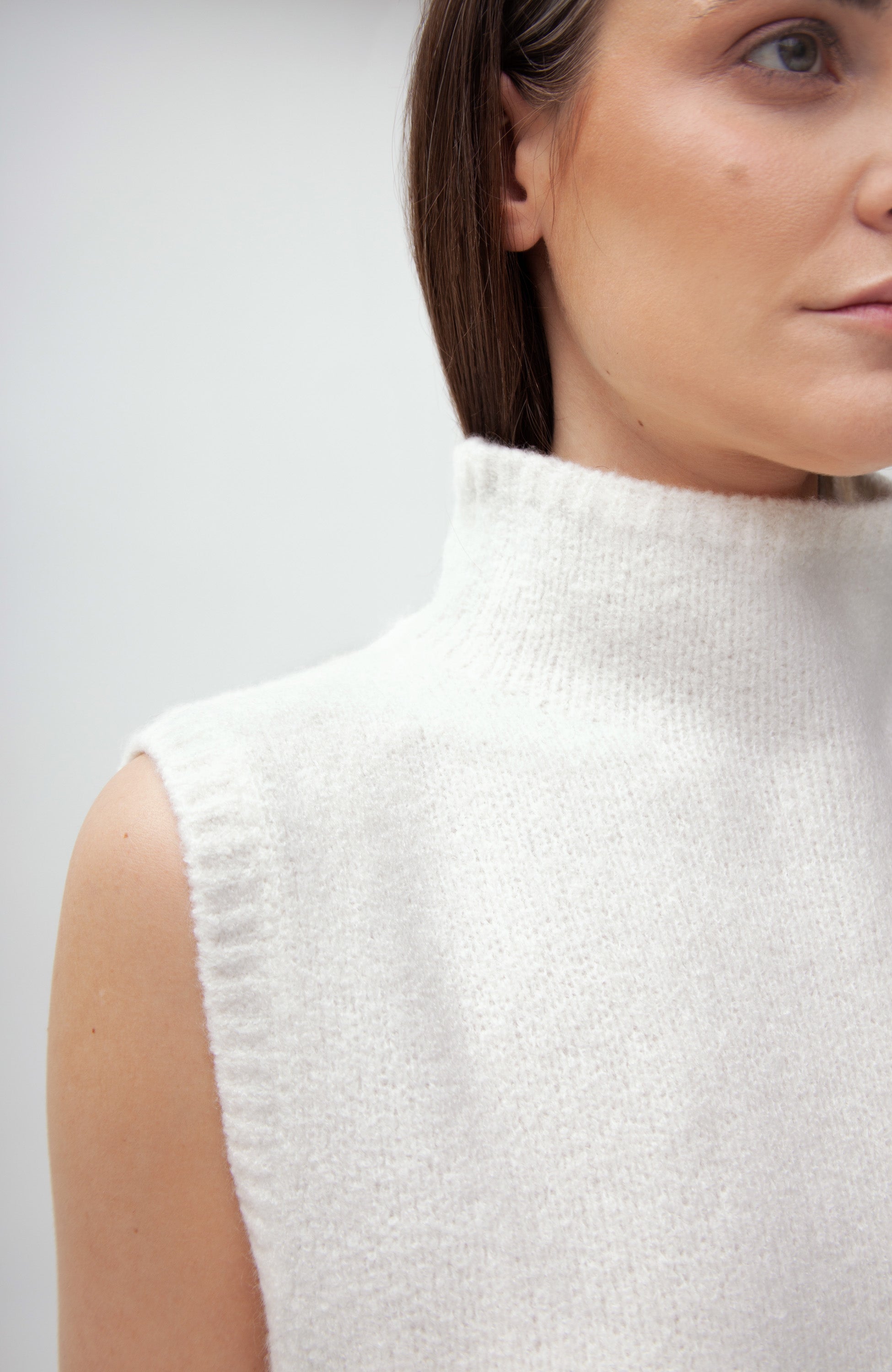 Lisa yang Neutral Rollneck boucle vest ember image 5