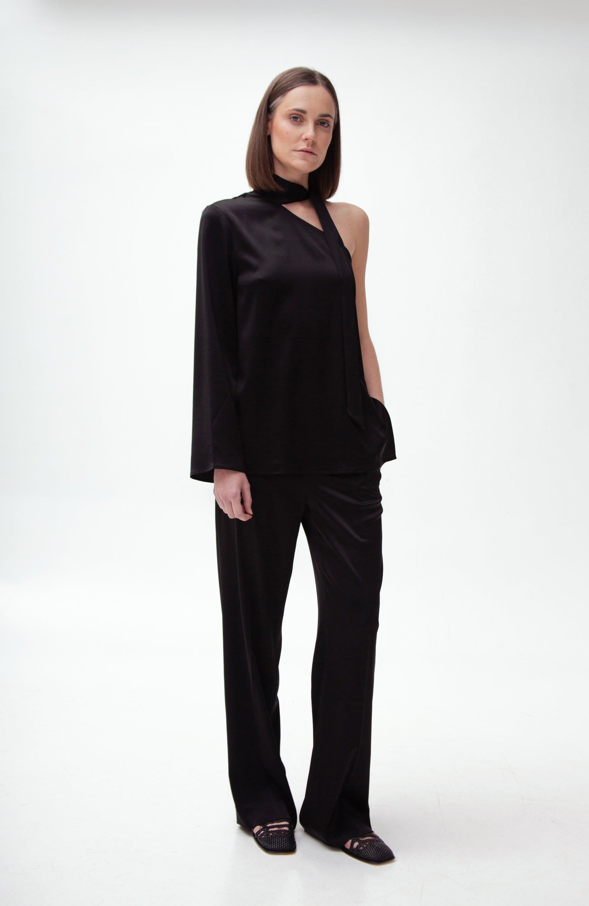 Tiger of sweden Black One-shoulder blouse lucil image 7