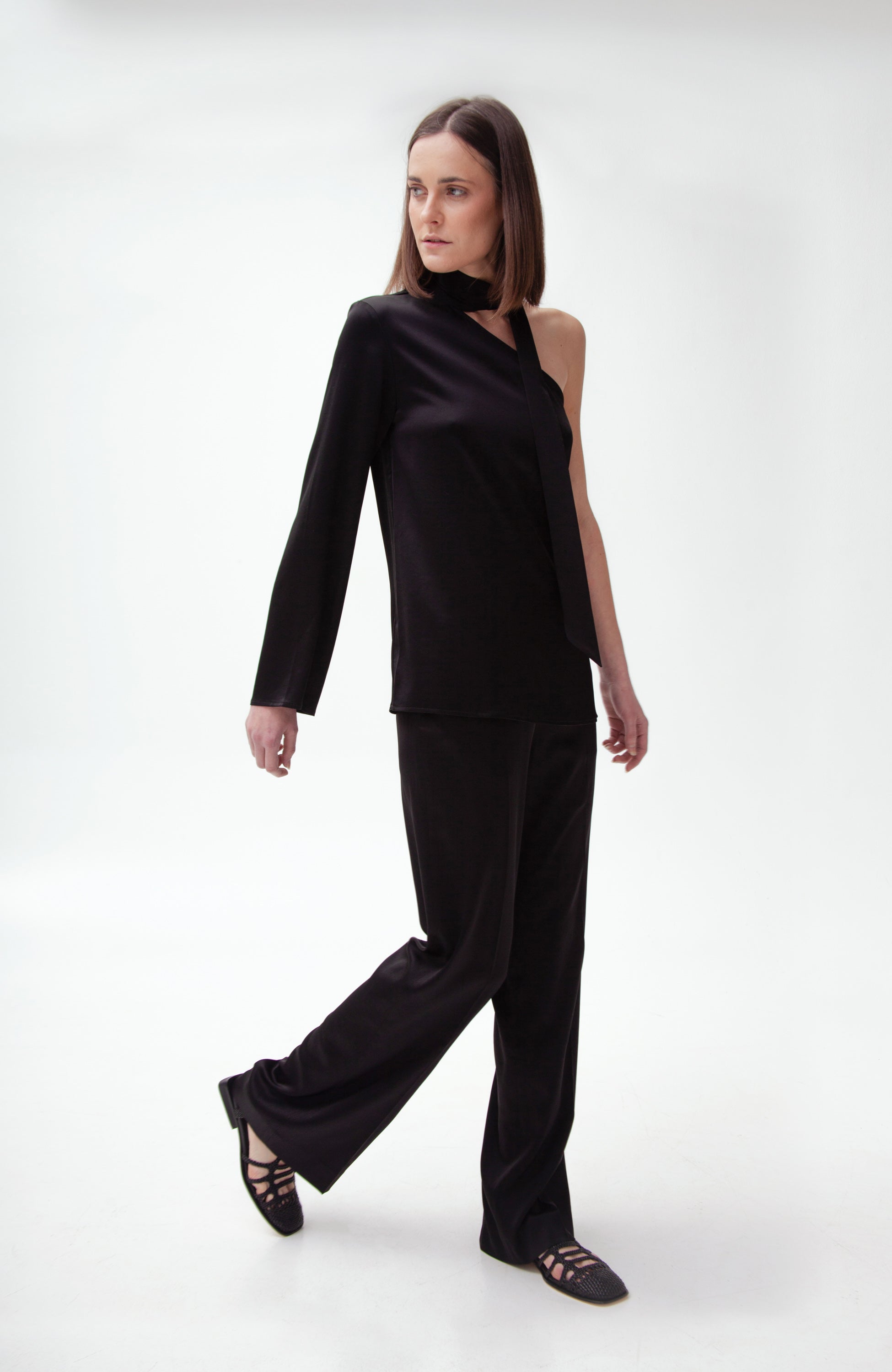 Straight-leg satin trousers EEDIT
