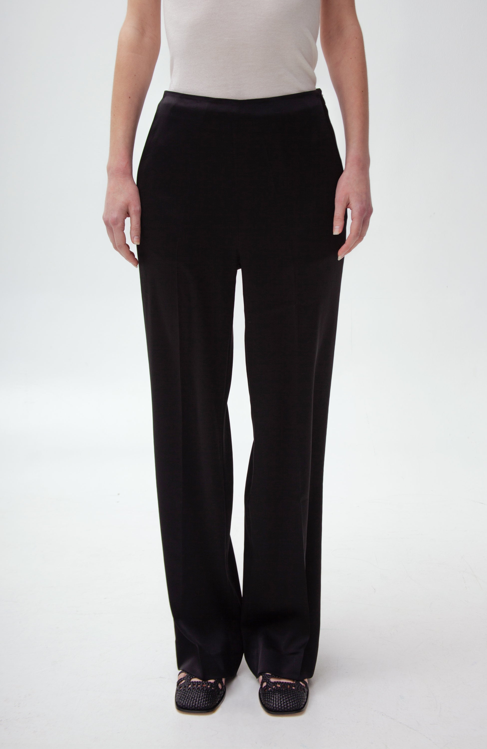 Tiger of sweden Black Straight-leg satin trousers eedit image 3
