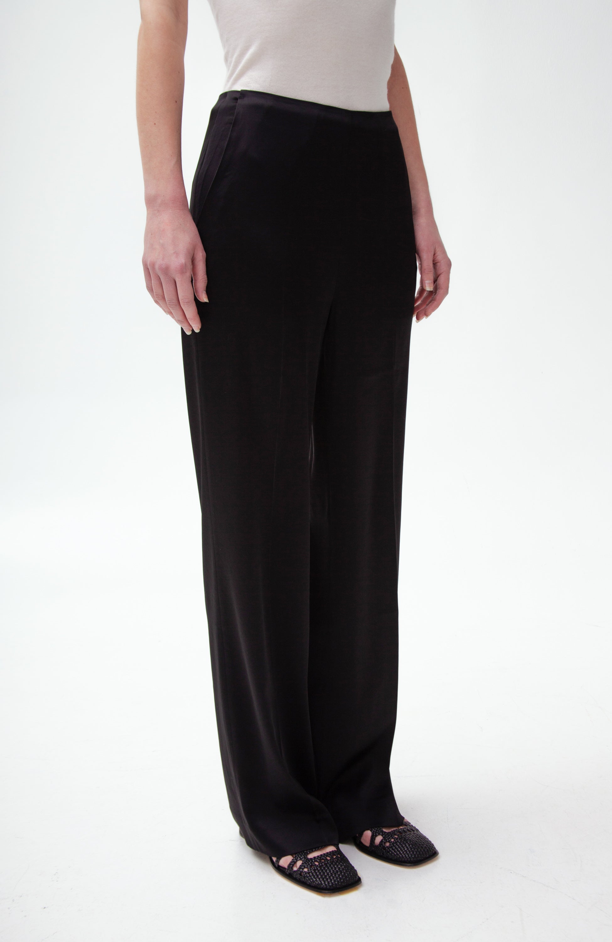 Tiger of sweden Black Straight-leg satin trousers eedit image 4