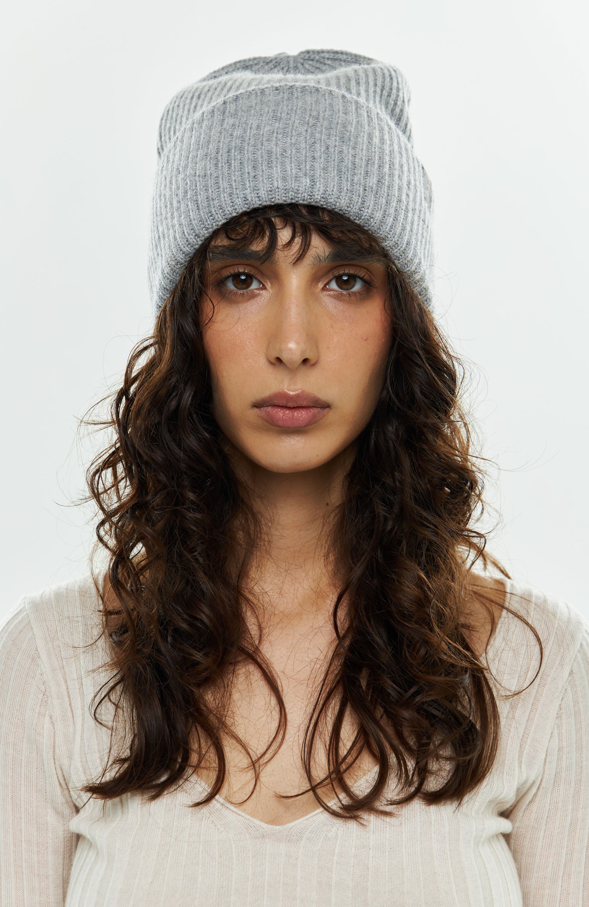 Ftc cashmere Grey Kootud beanie-müts image 1