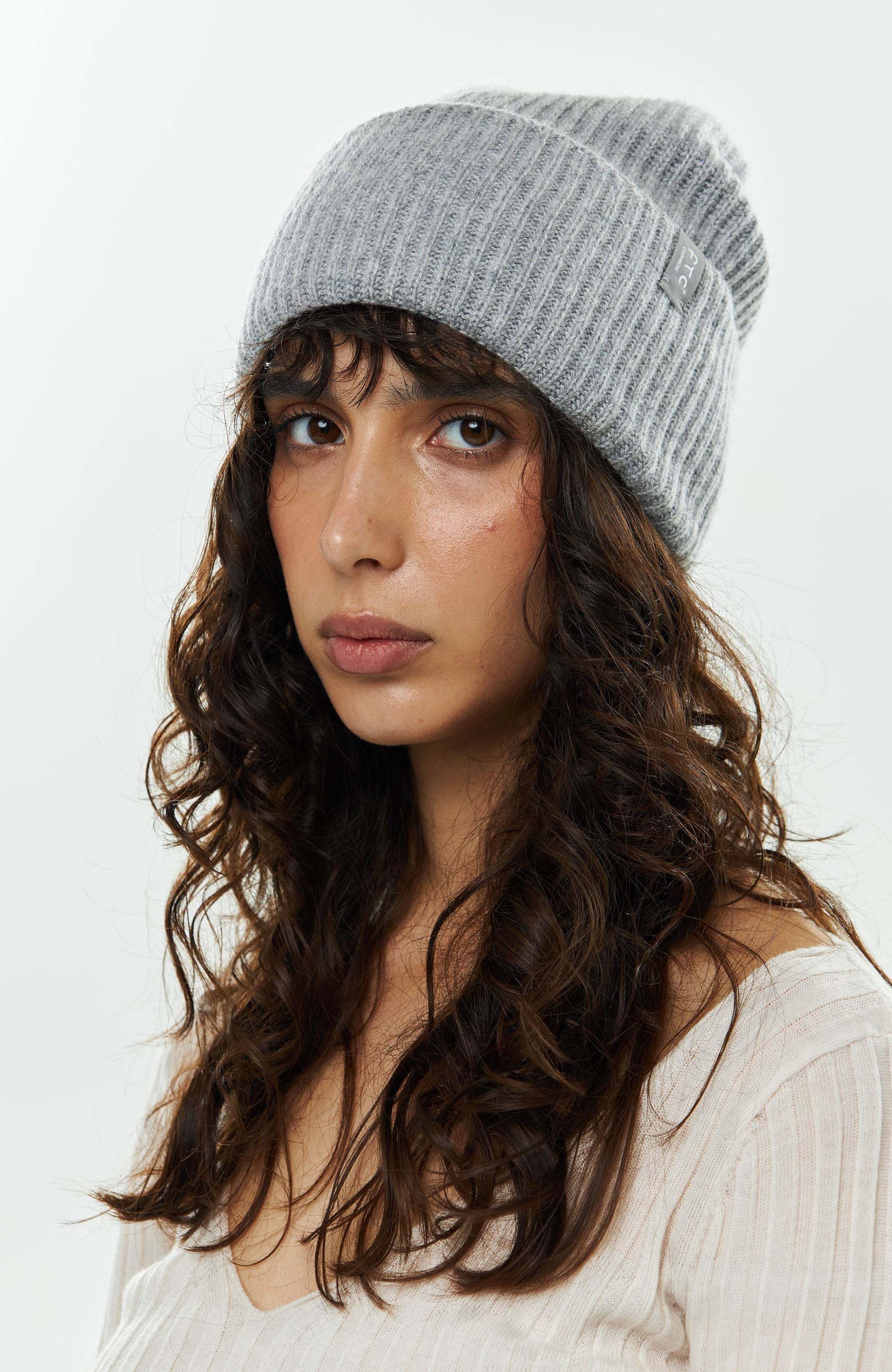 Ftc cashmere Grey Kootud beanie-müts image 2