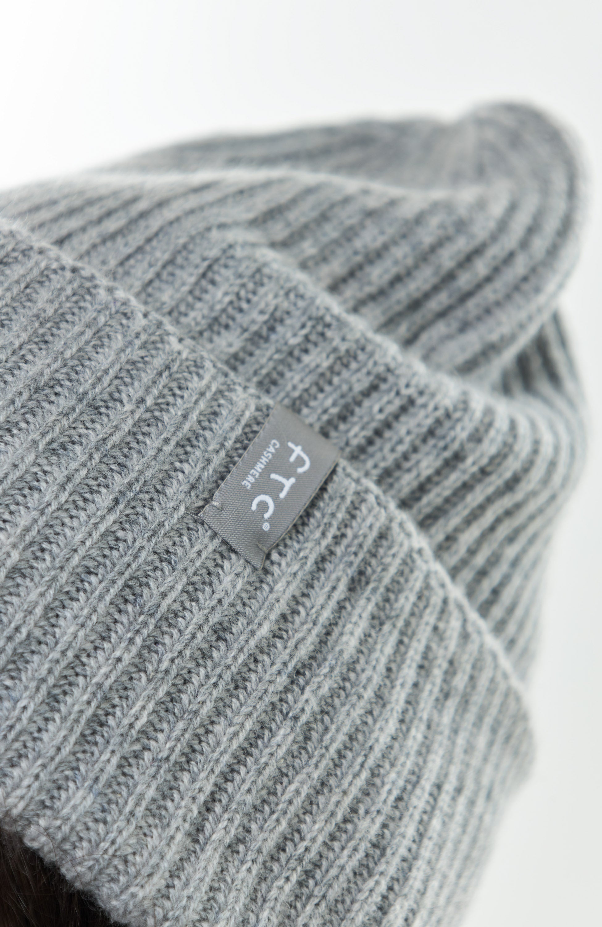 Ftc cashmere Grey Kootud beanie-müts image 3