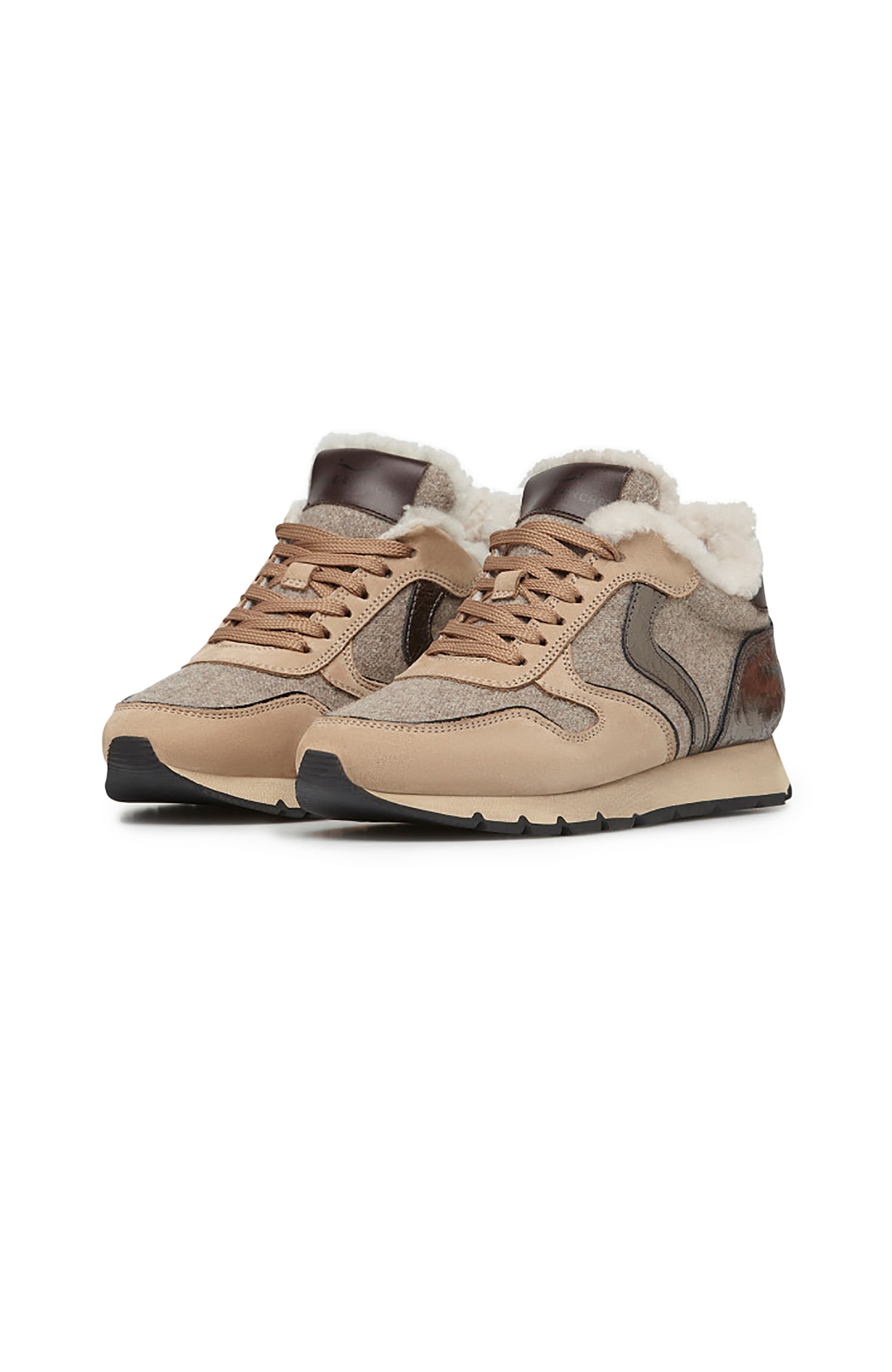 Voile blanche Beige Fur-lining wool sneakers julia image 3