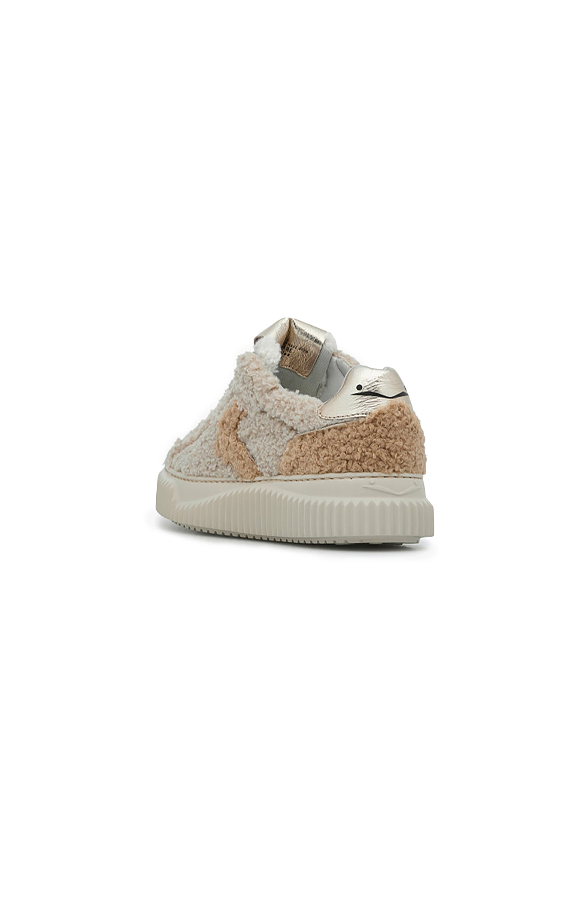 Voile blanche Beige Curly-effect wool sneakers lipari image 4
