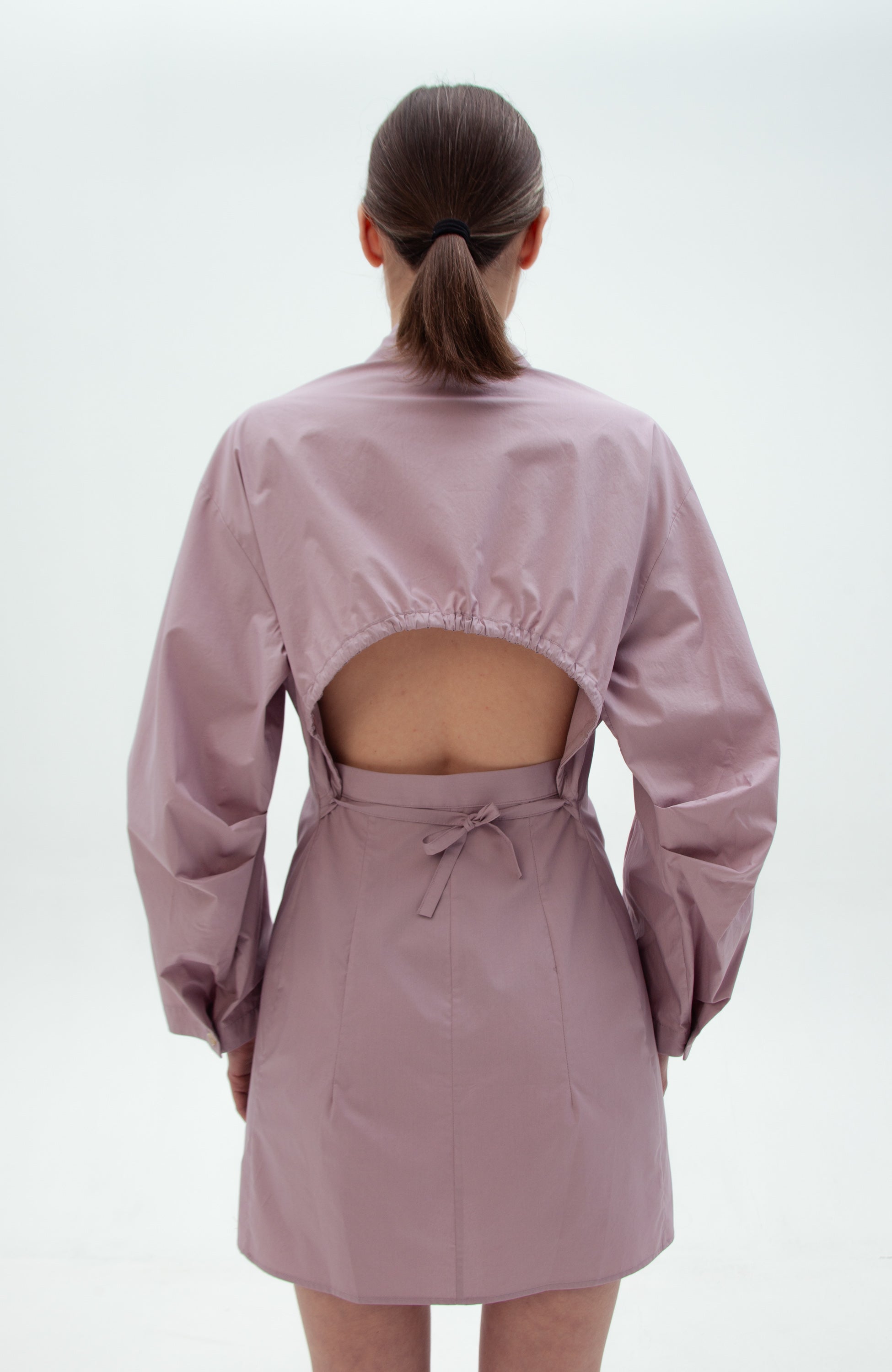 Erika cavallini Purple Puff-sleeve open-back dress image 6