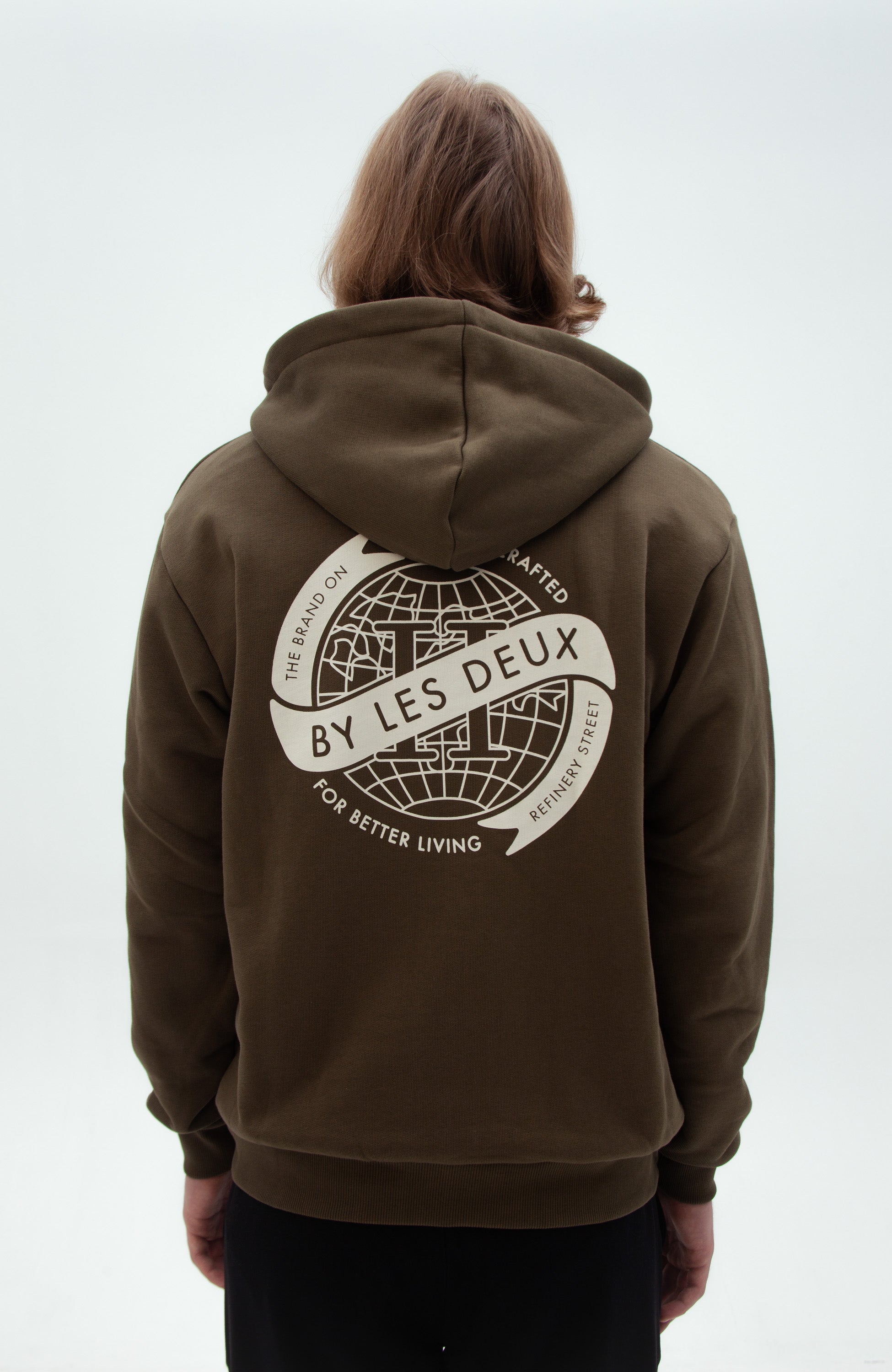 Les deux Green Zipped hoodie globe image 4