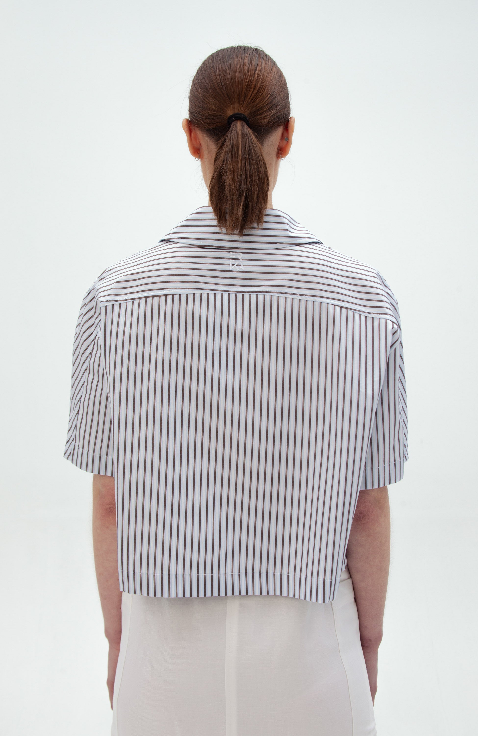Erika cavallini White Striped crop top image 4
