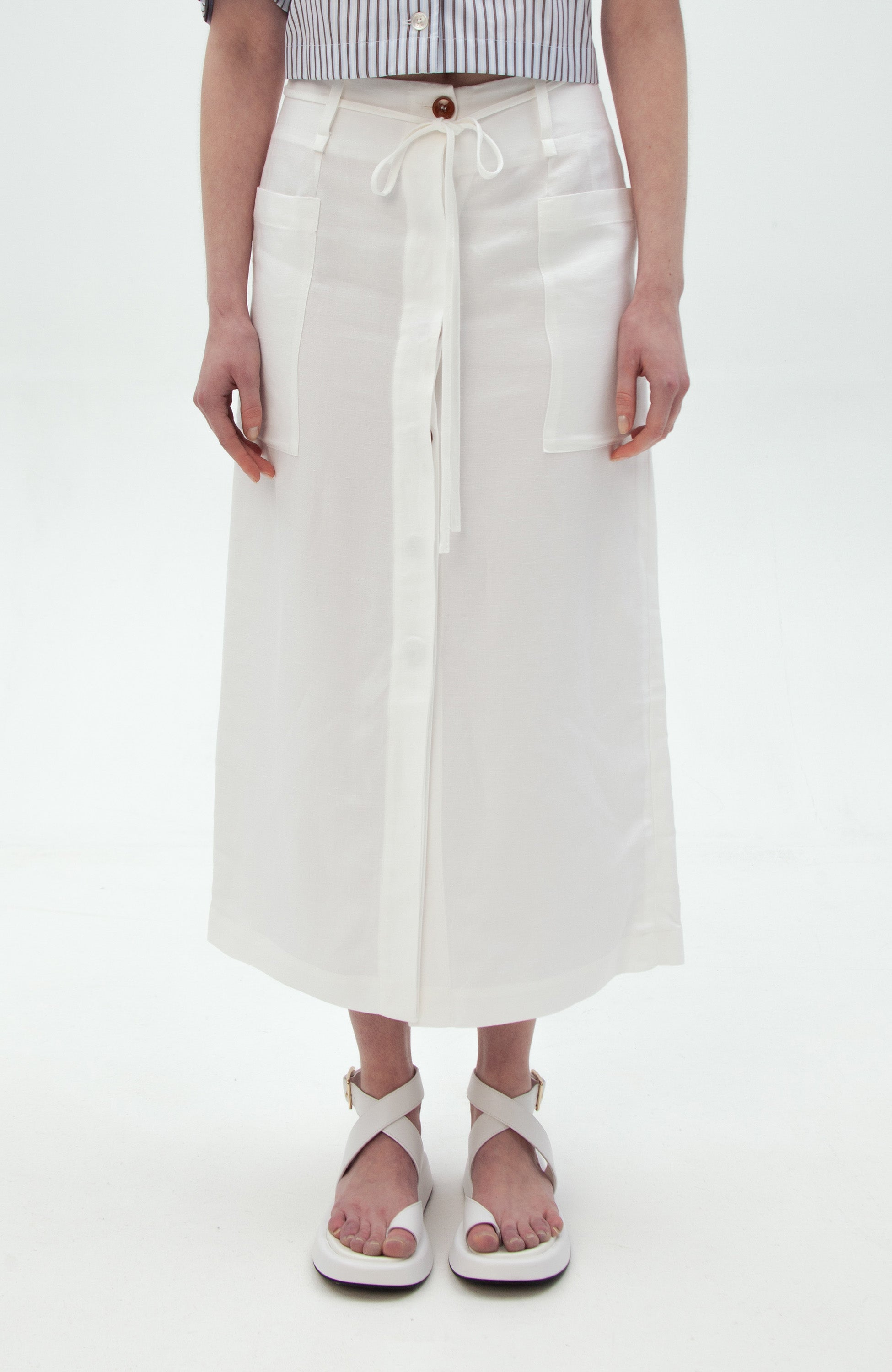 Erika cavallini White Lniana spódnica image 3