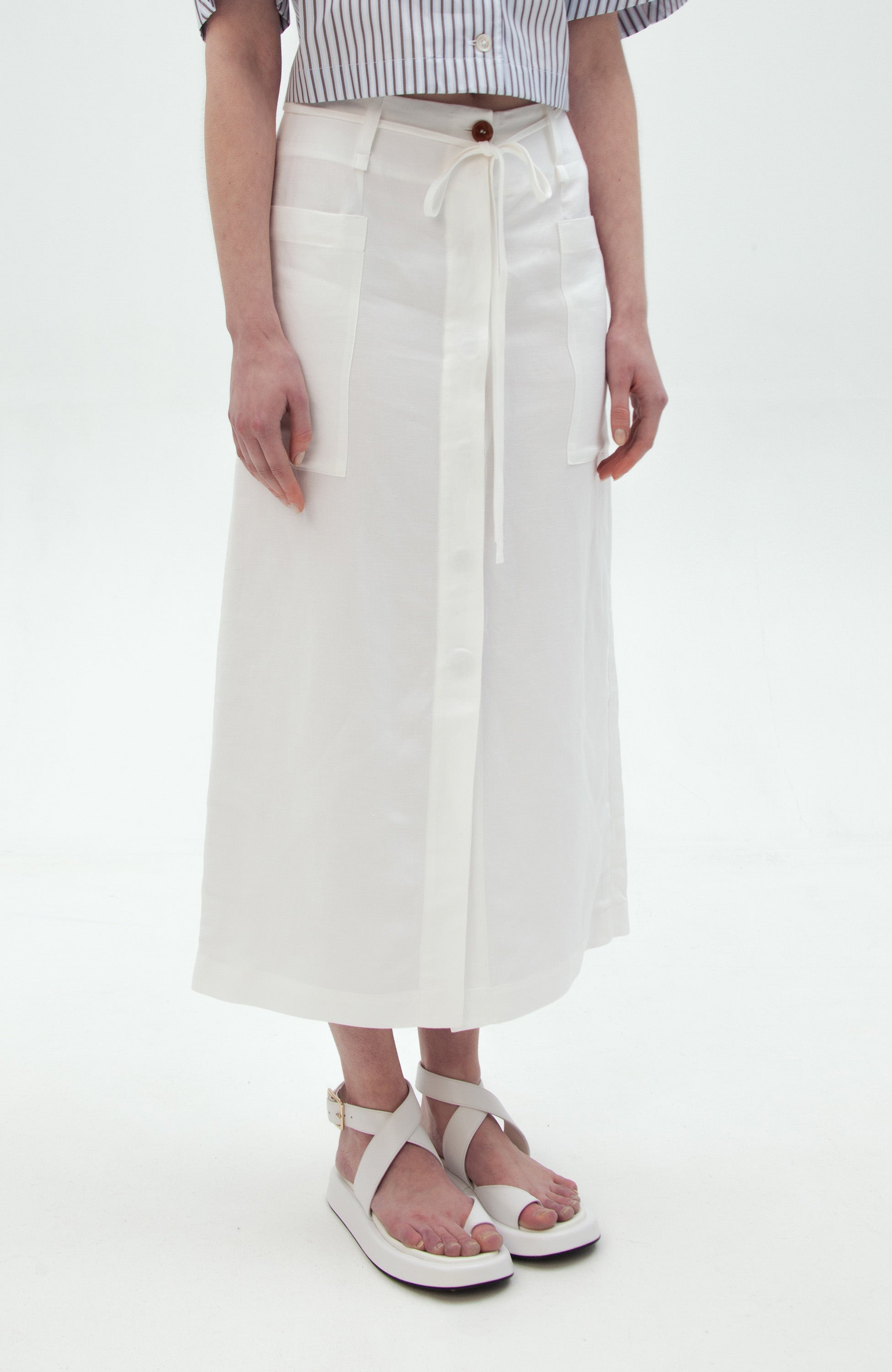 Erika cavallini White Lniana spódnica image 4