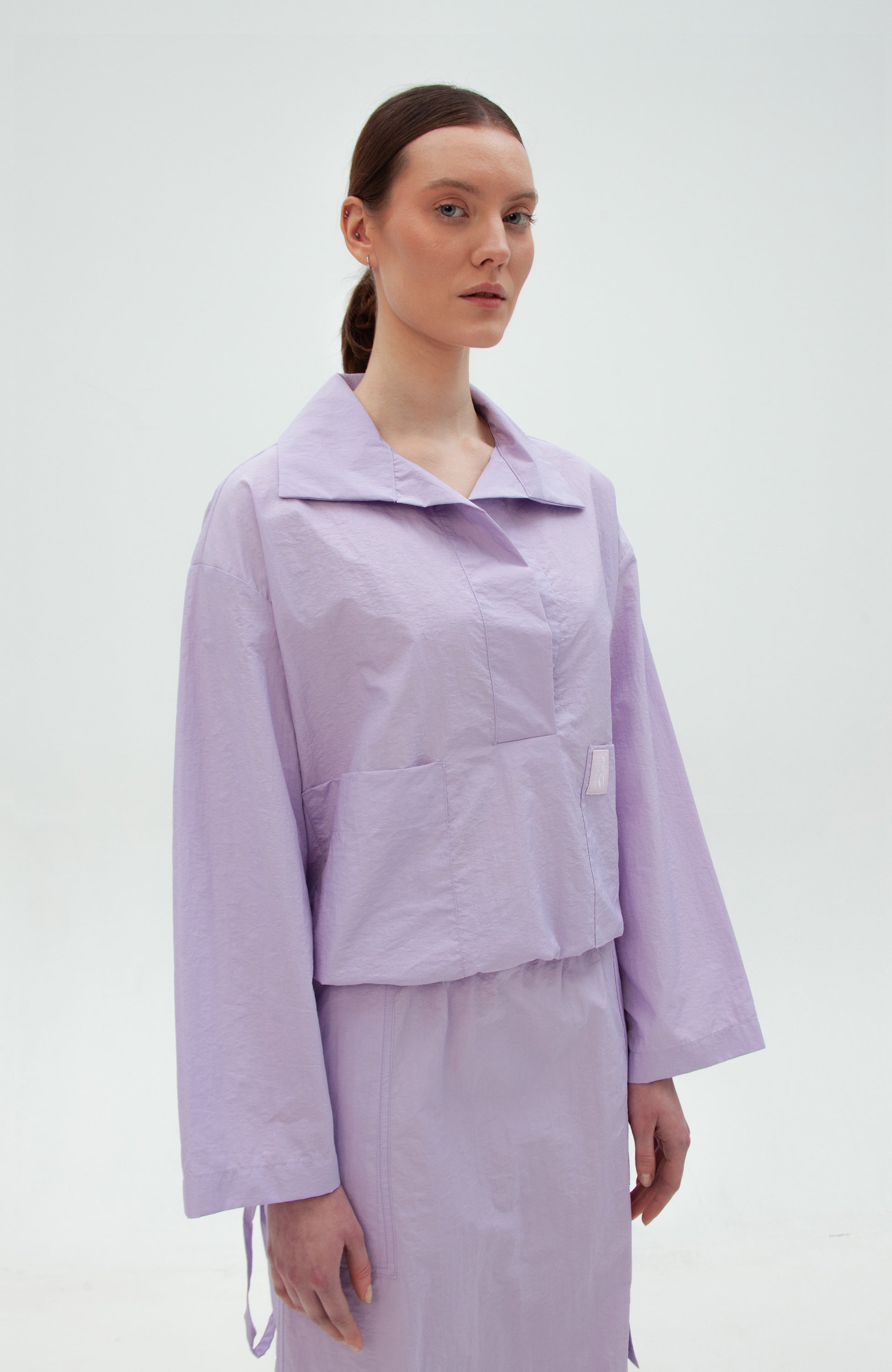 Erika cavallini Purple Drawstring poloneck top image 4