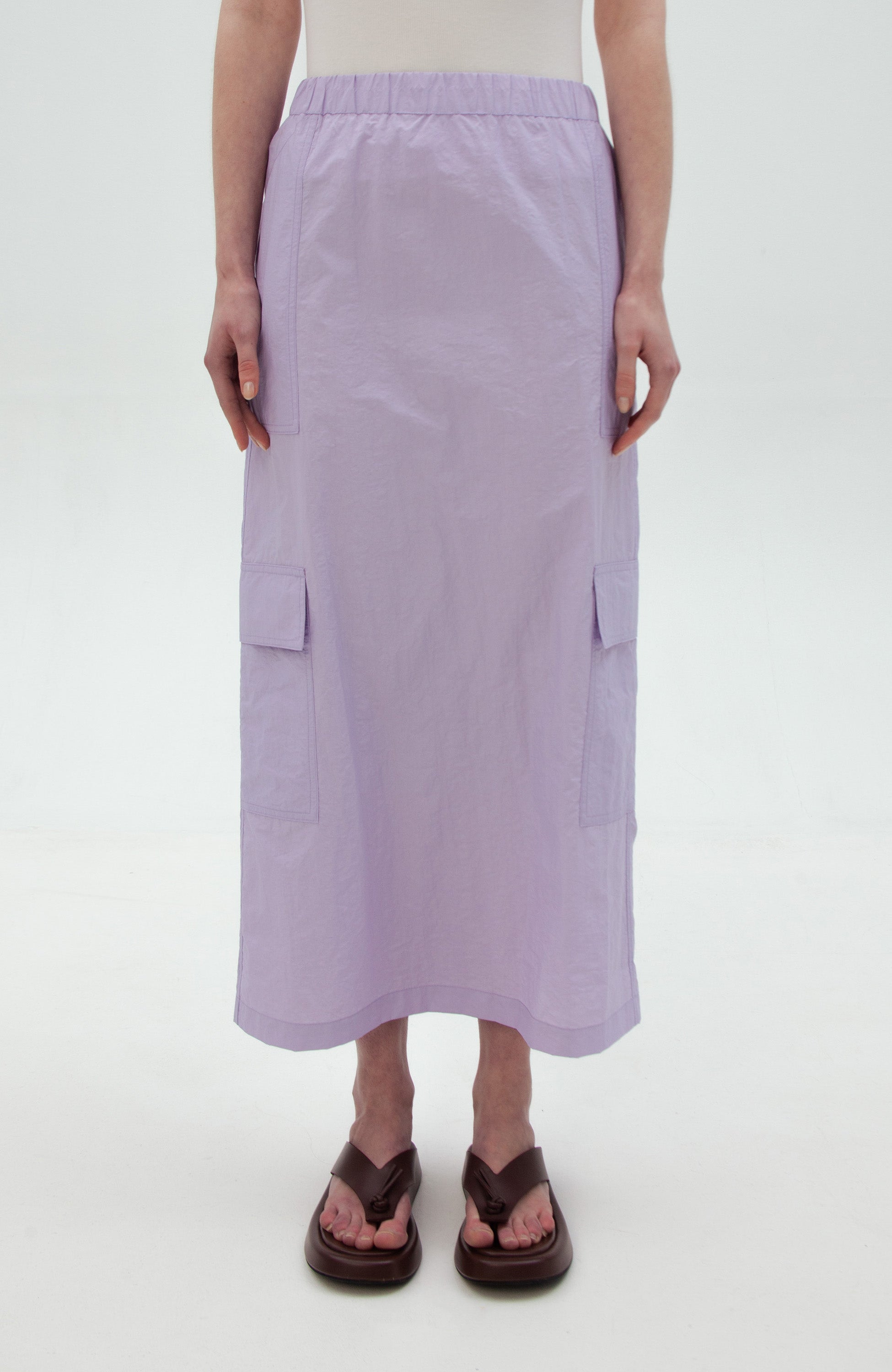 Erika cavallini Purple Cargo-pocket midi skirt image 3