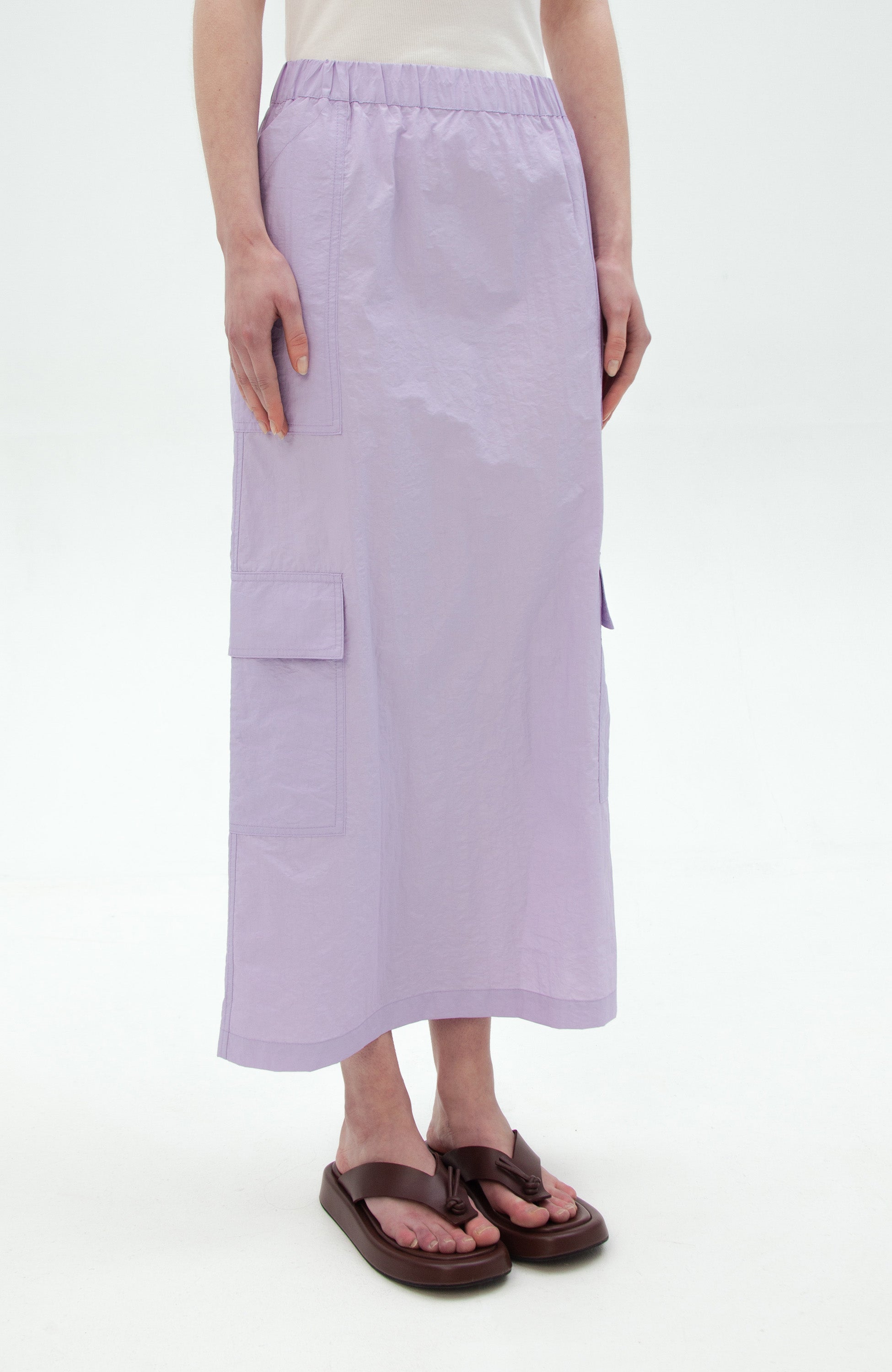 Erika cavallini Purple Cargo-pocket midi skirt image 4