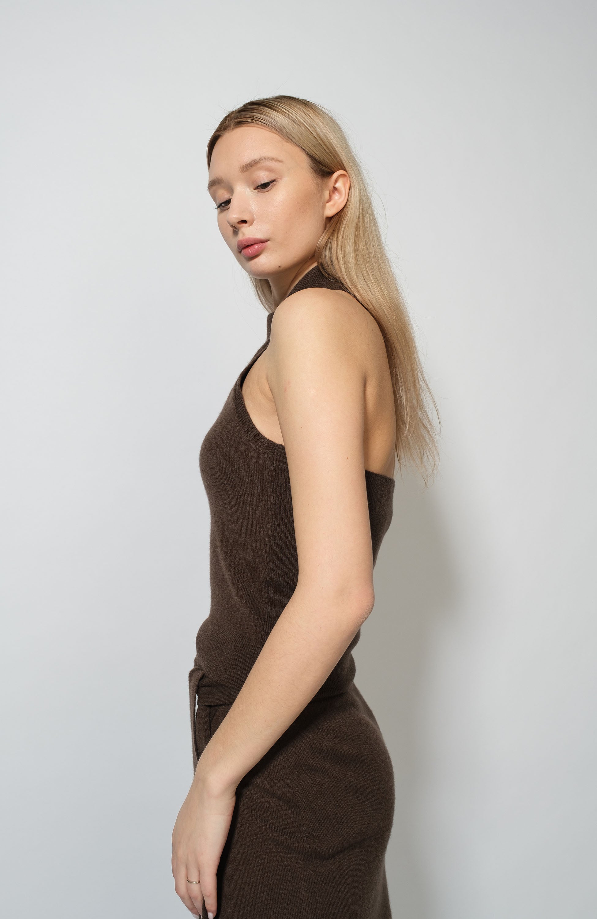 Neckholder cashmere top