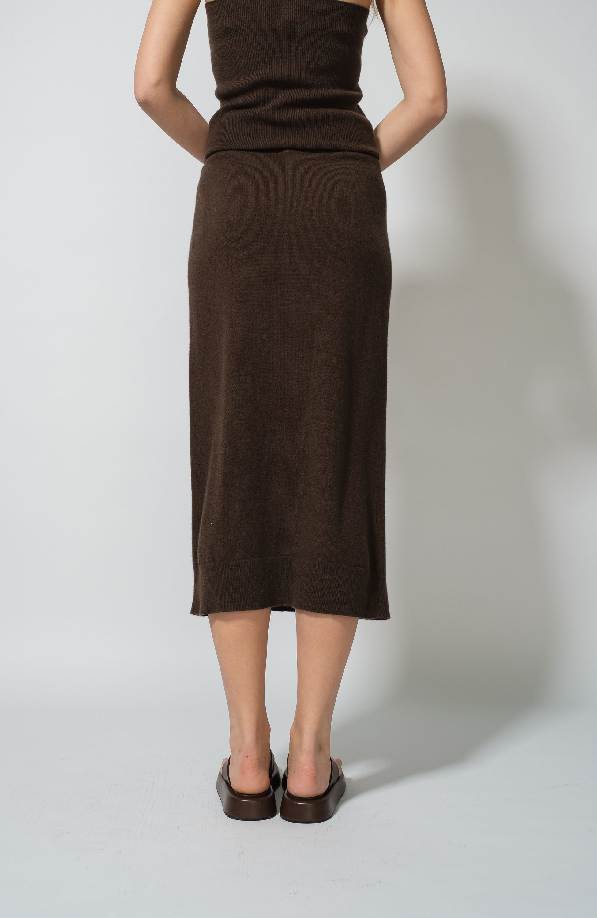 Ftc cashmere Brown Wrap cashmere skirt image 4