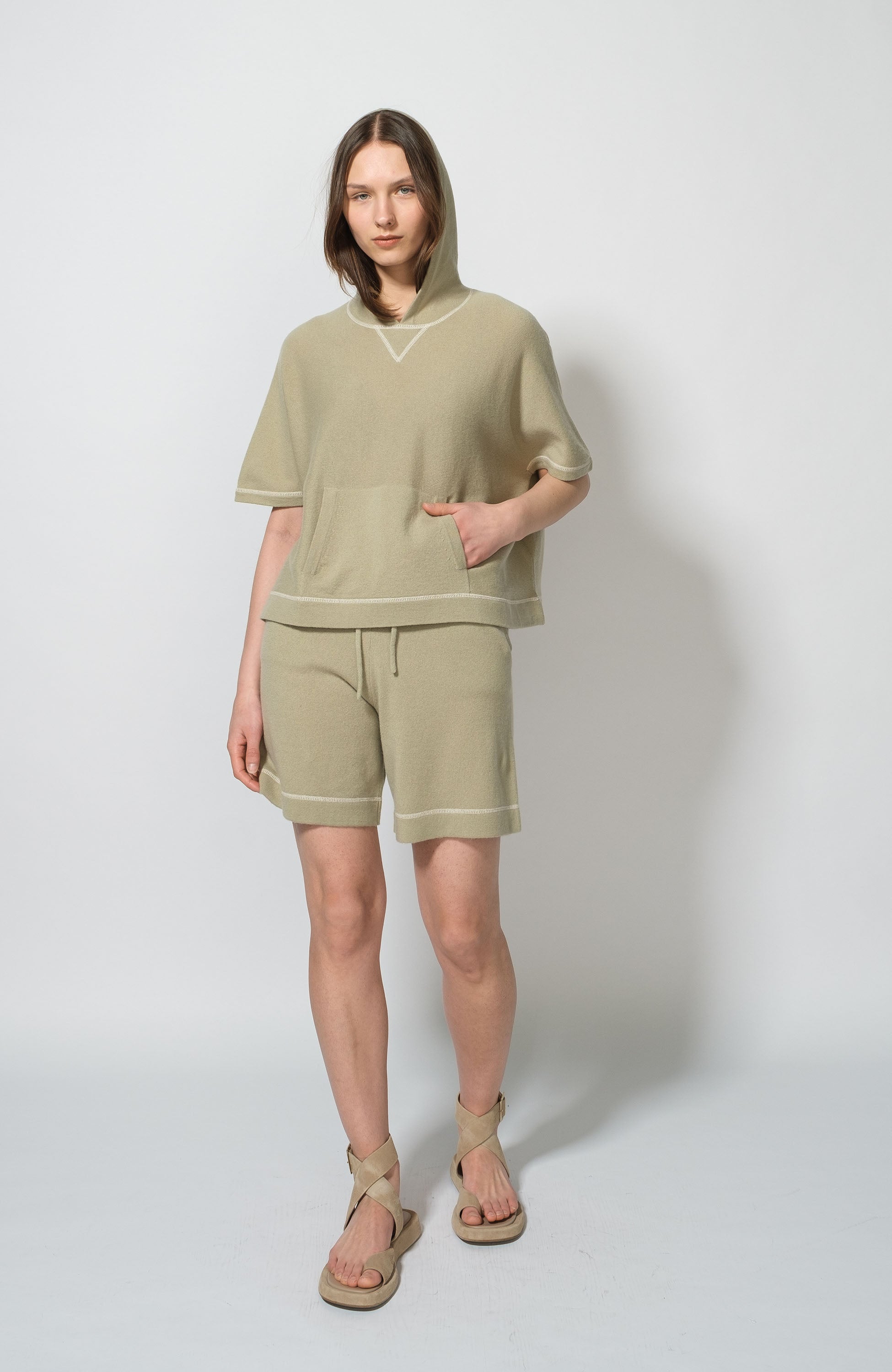 Ftc cashmere Green Kaszmirowa bluza z krótkim rękawem image 5