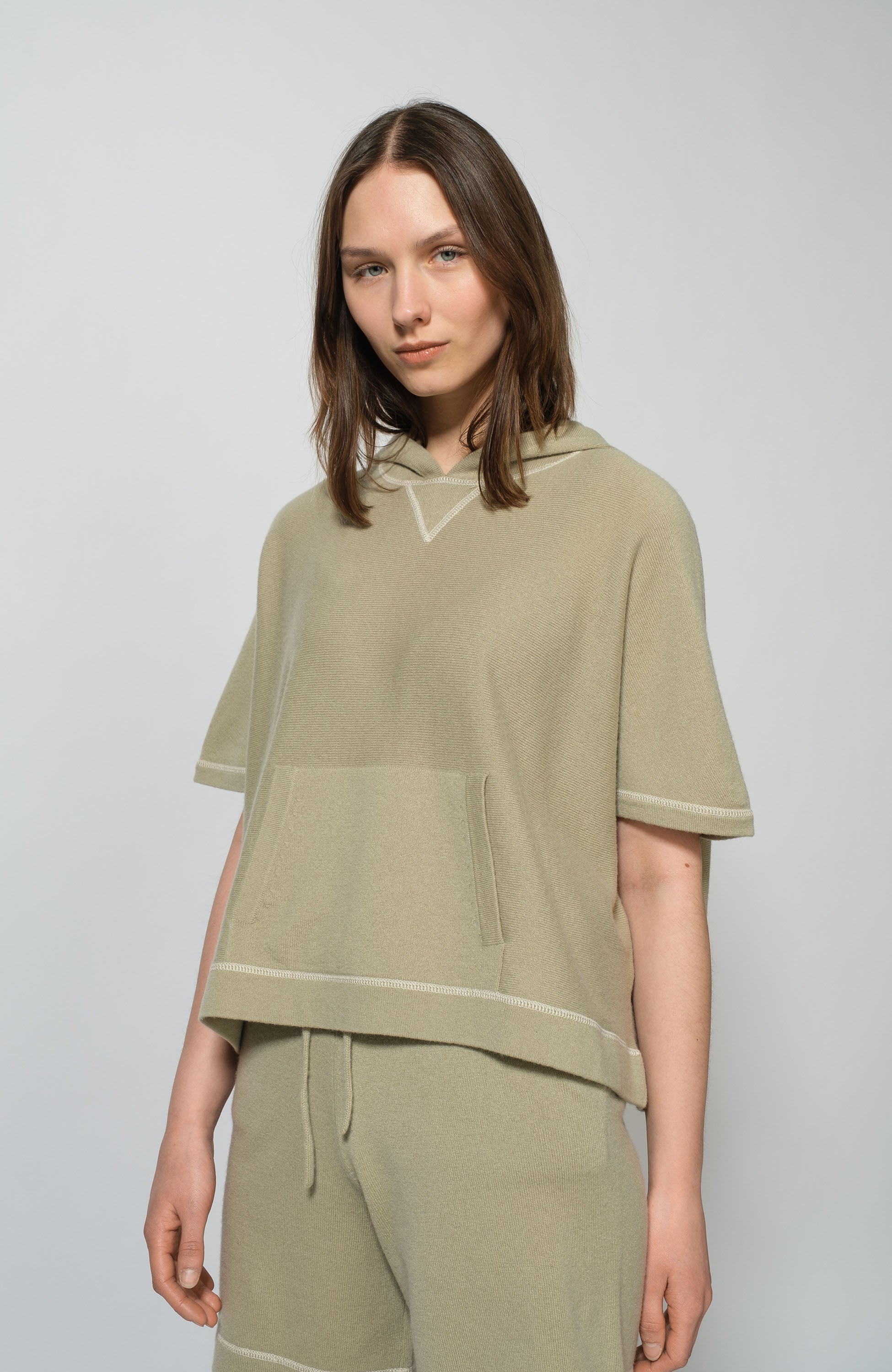 Ftc cashmere Green Kaszmirowa bluza z krótkim rękawem image 1