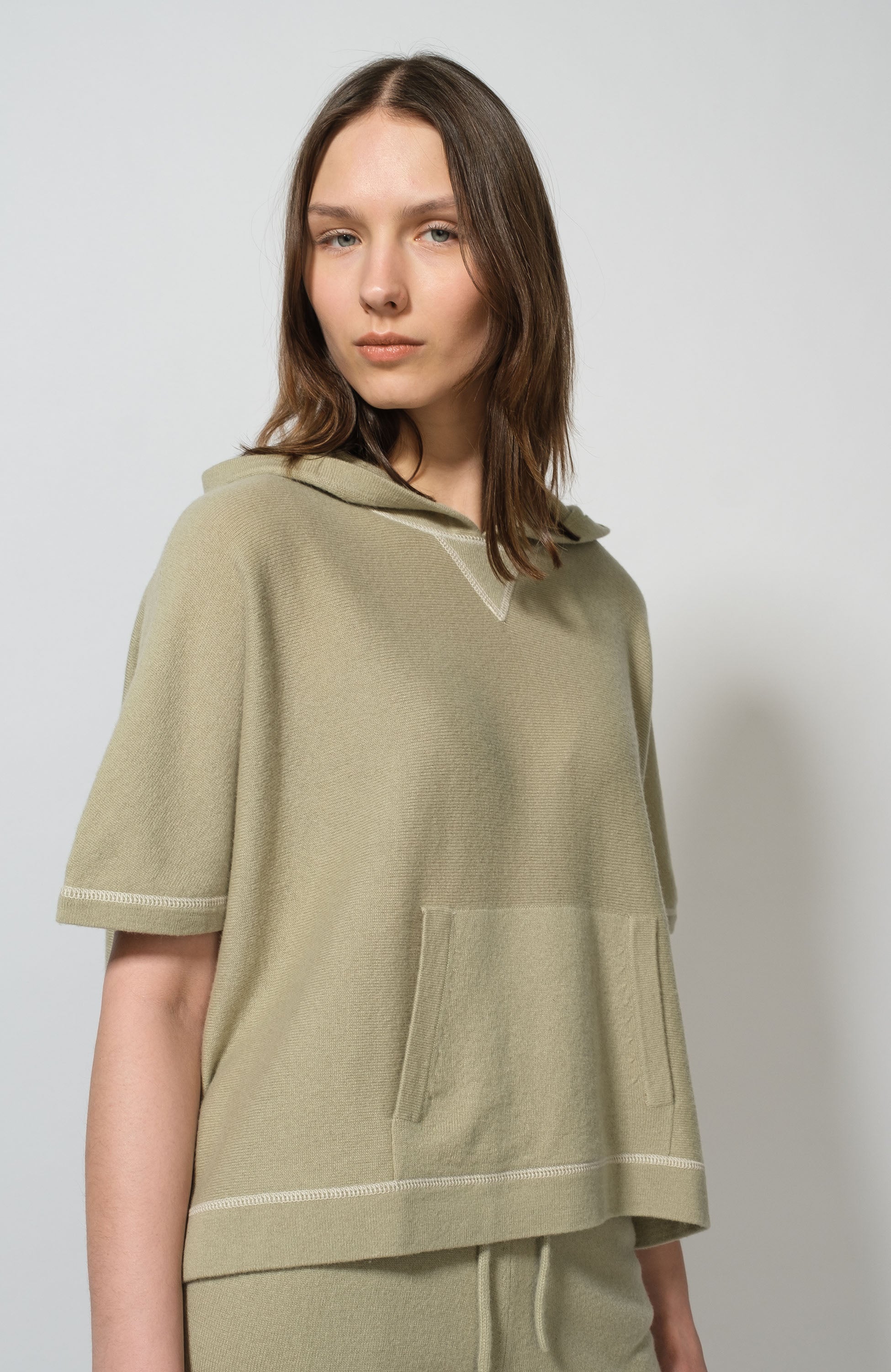 Ftc cashmere Green Kaszmirowa bluza z krótkim rękawem image 2
