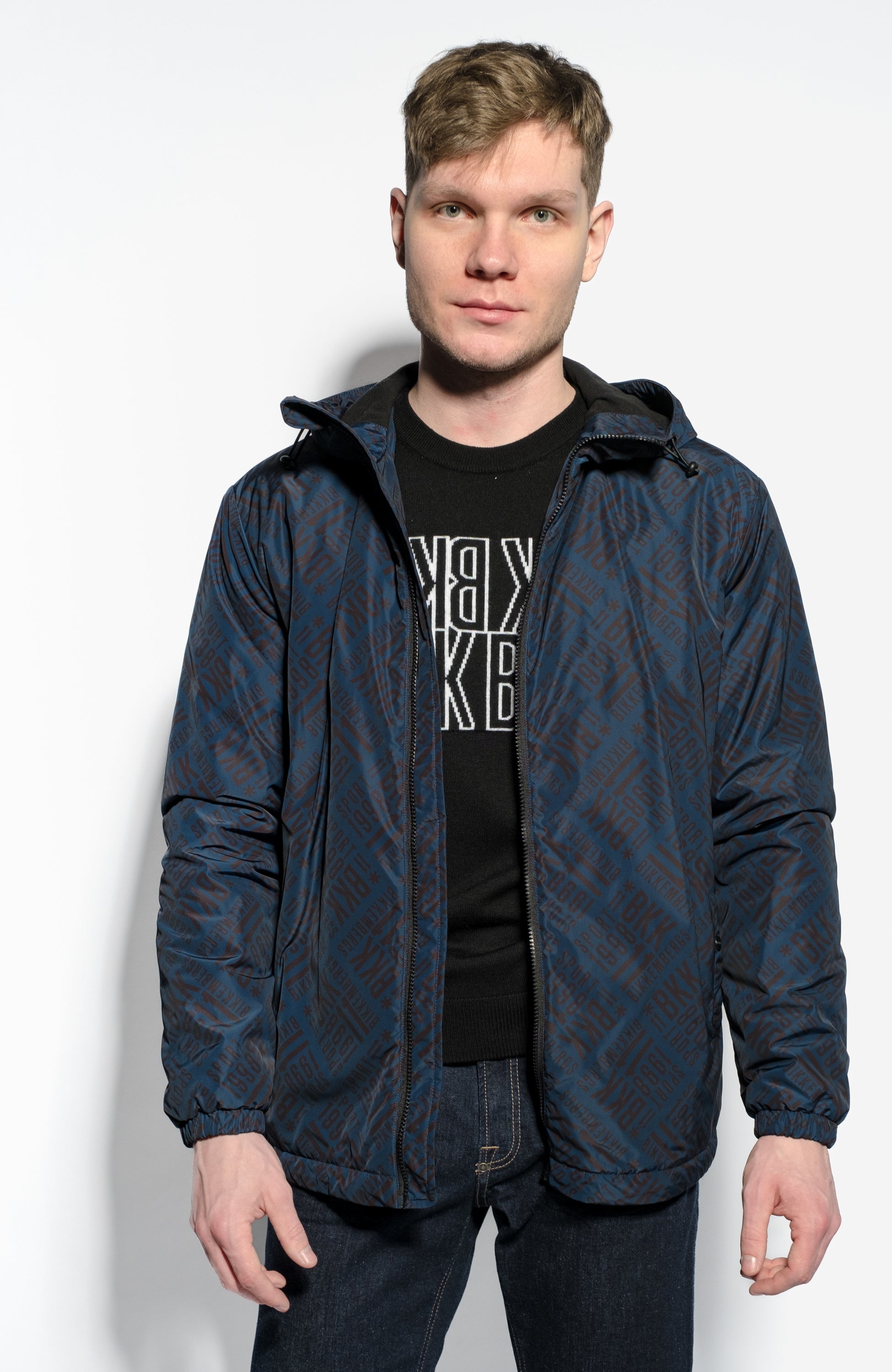 Dirk bikkembergs Blue Logo-pattern fleece jacket image 1