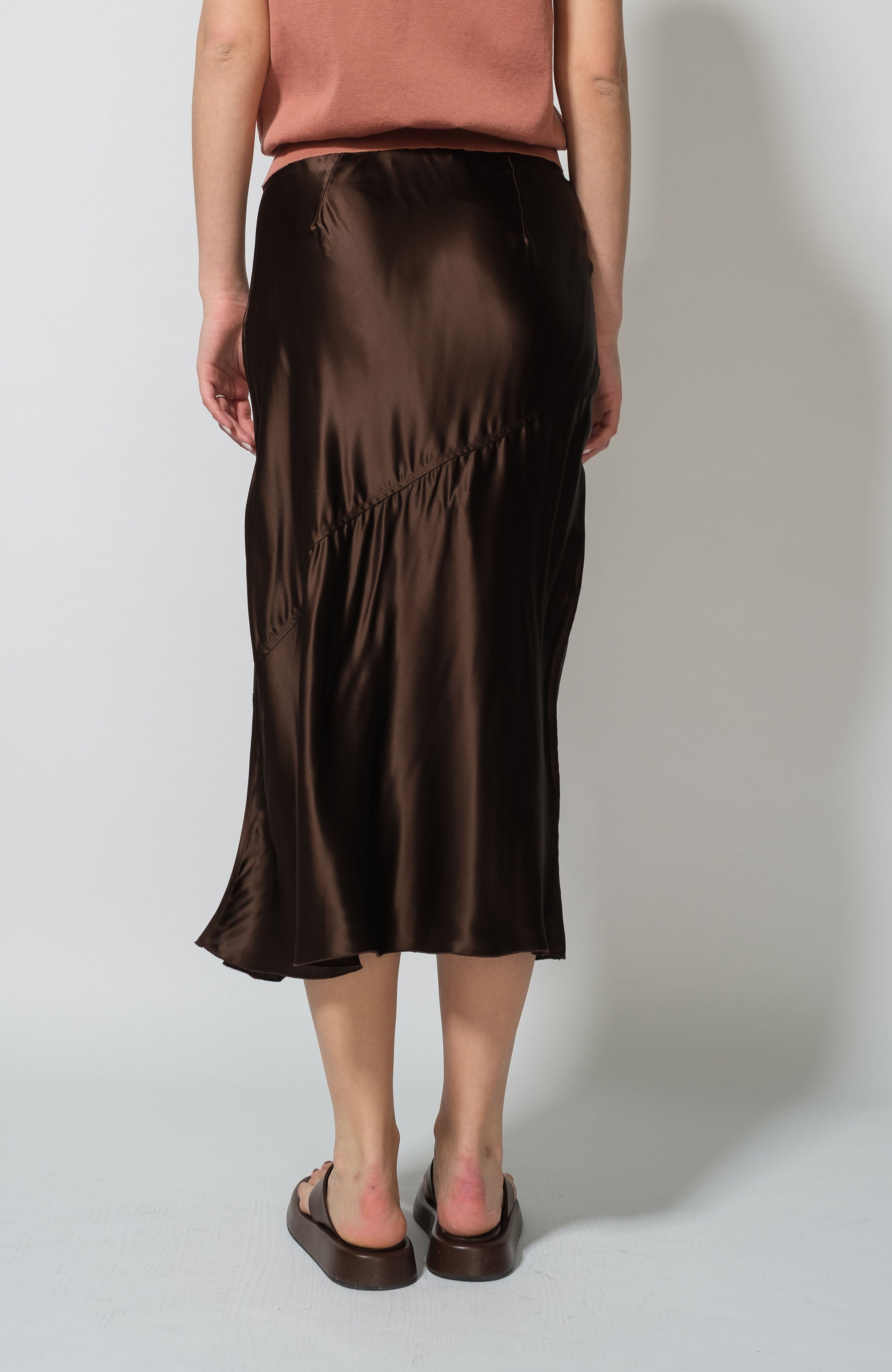 Erika cavallini Brown Satin midi skirt image 4