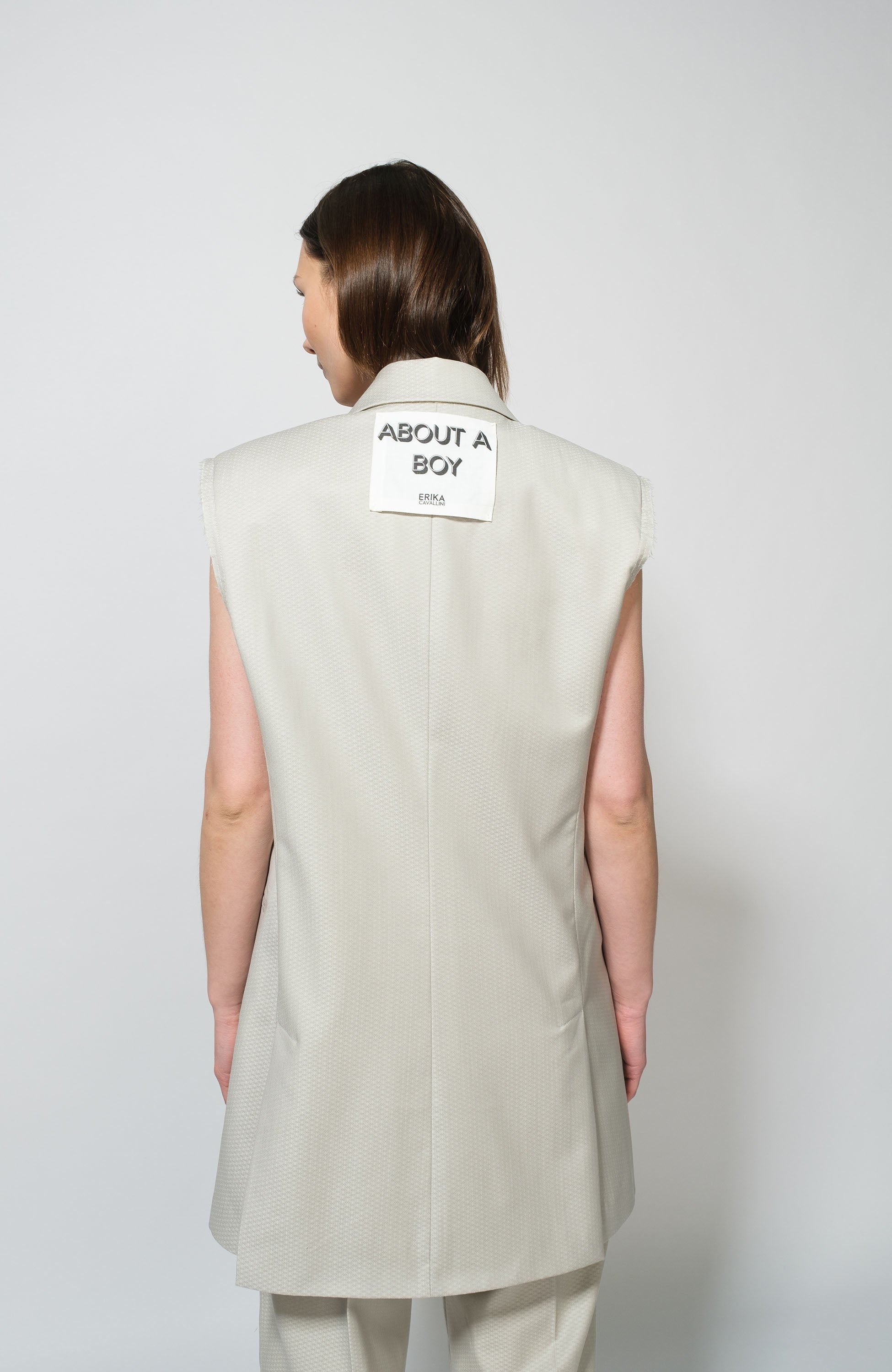 Erika cavallini Grey Double-sided long waistcoat image 4