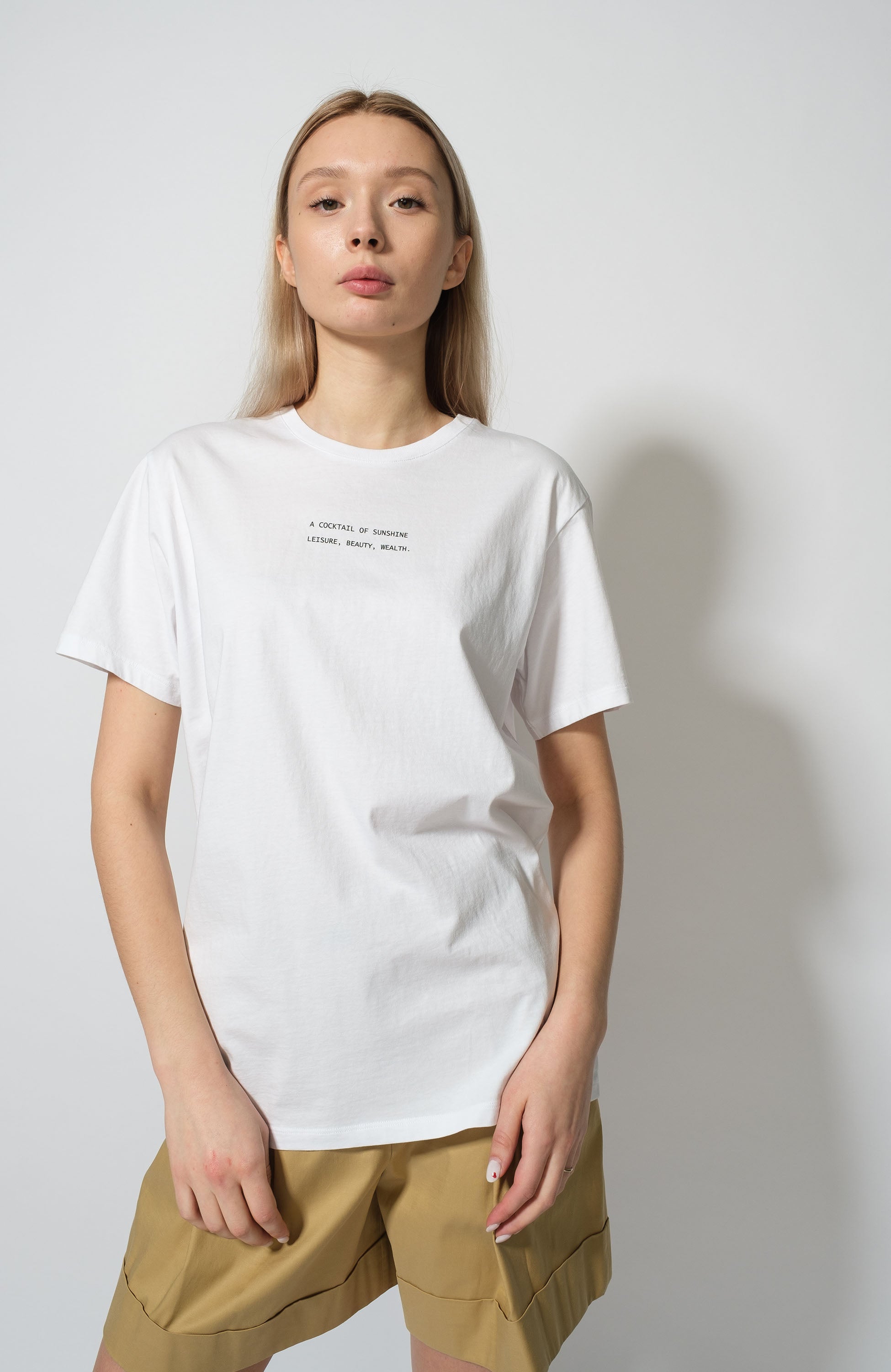 Erika cavallini White Text-printed cotton t-shirt image 1