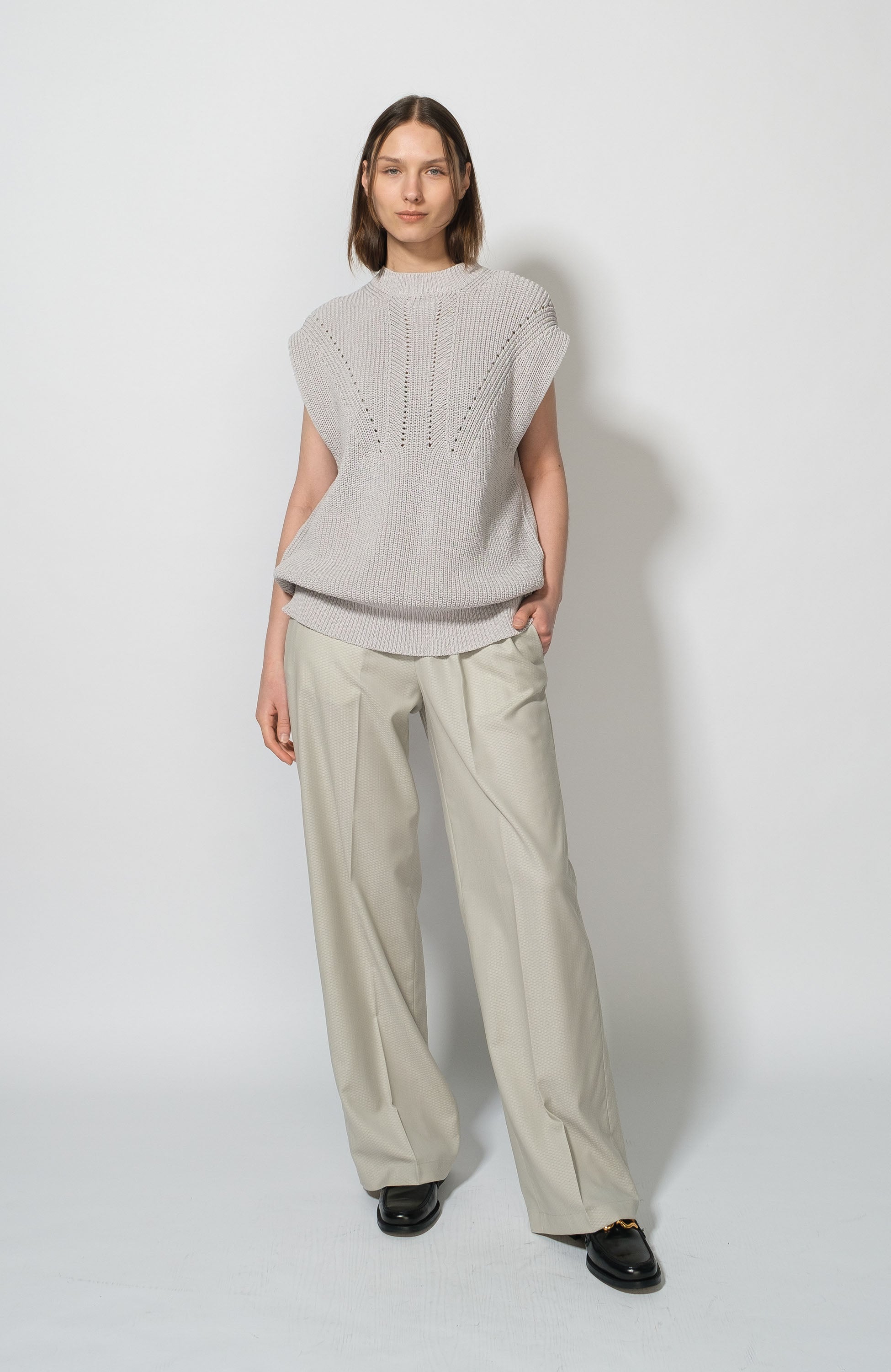 Knit cotton vest