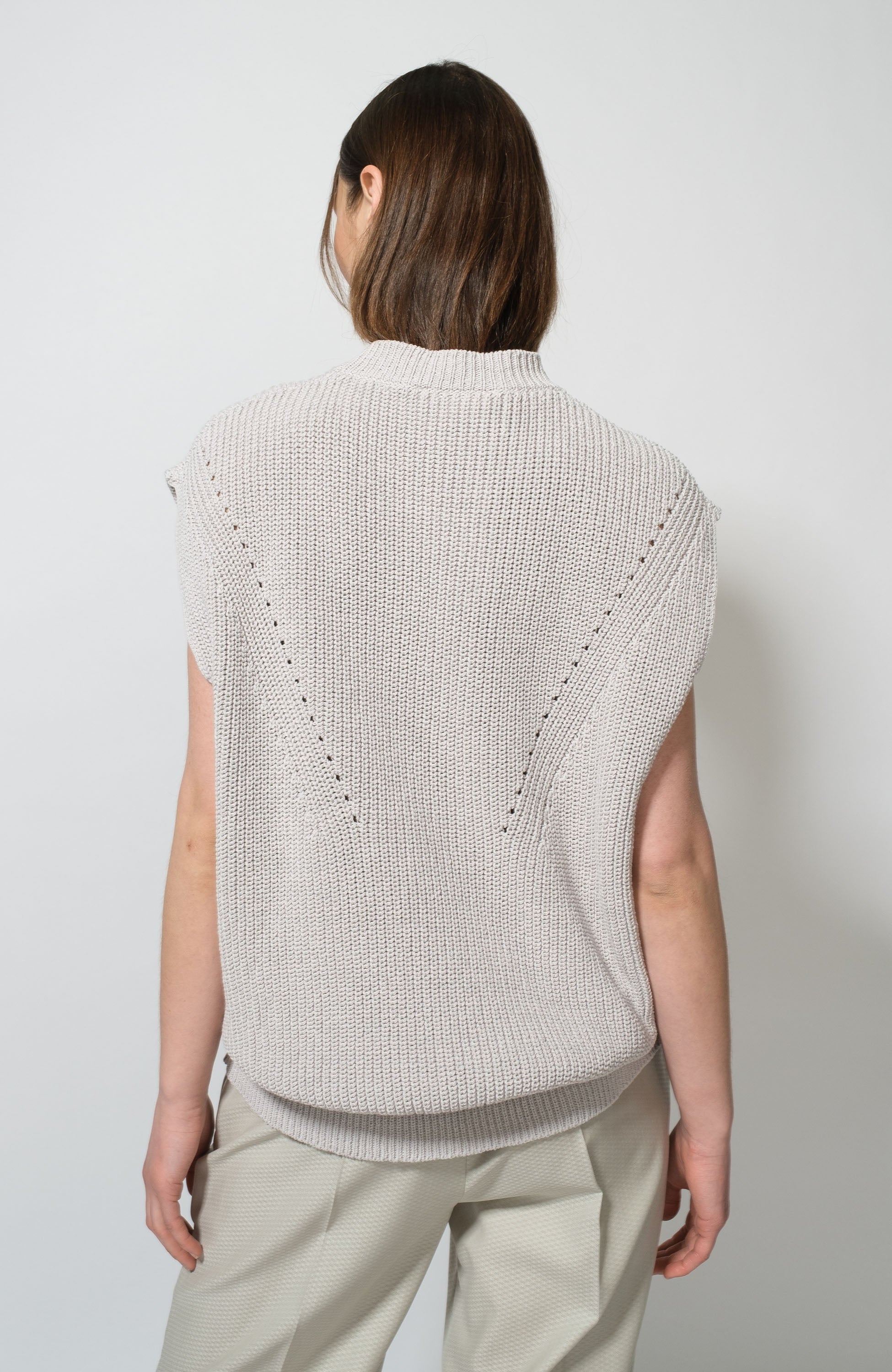Erika cavallini Grey Kootud puuvillane vest image 4