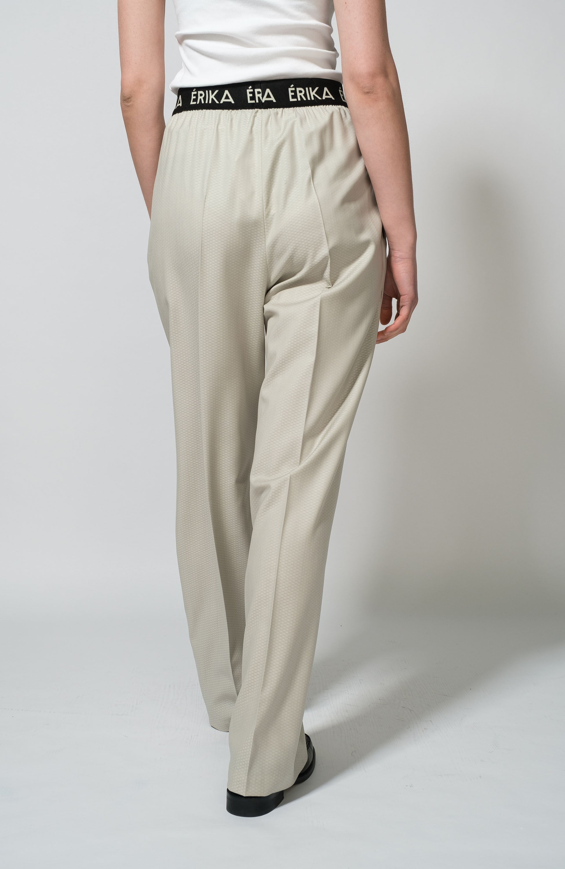 Erika cavallini Grey Logo waistband straight trousers image 4