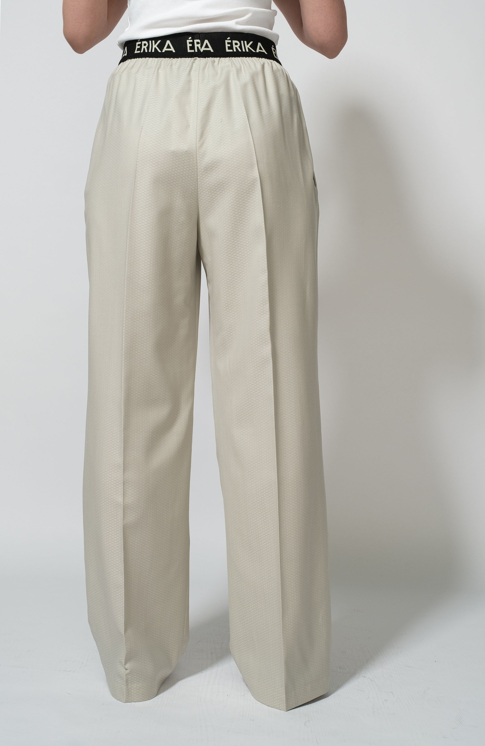 Erika cavallini Grey Logo waistband straight trousers image 5