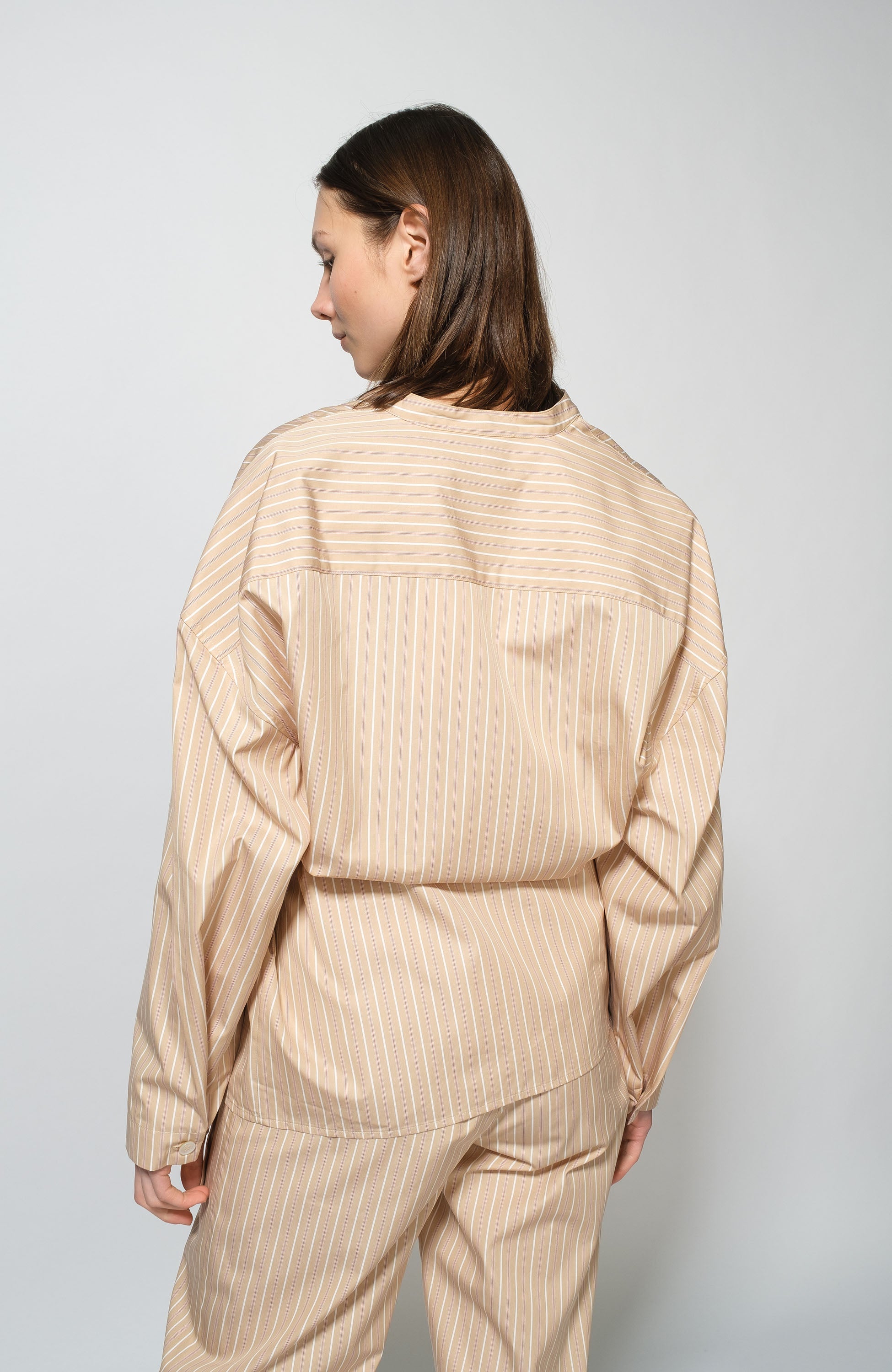 Erika cavallini Beige Assymetric cotton blouse image 4