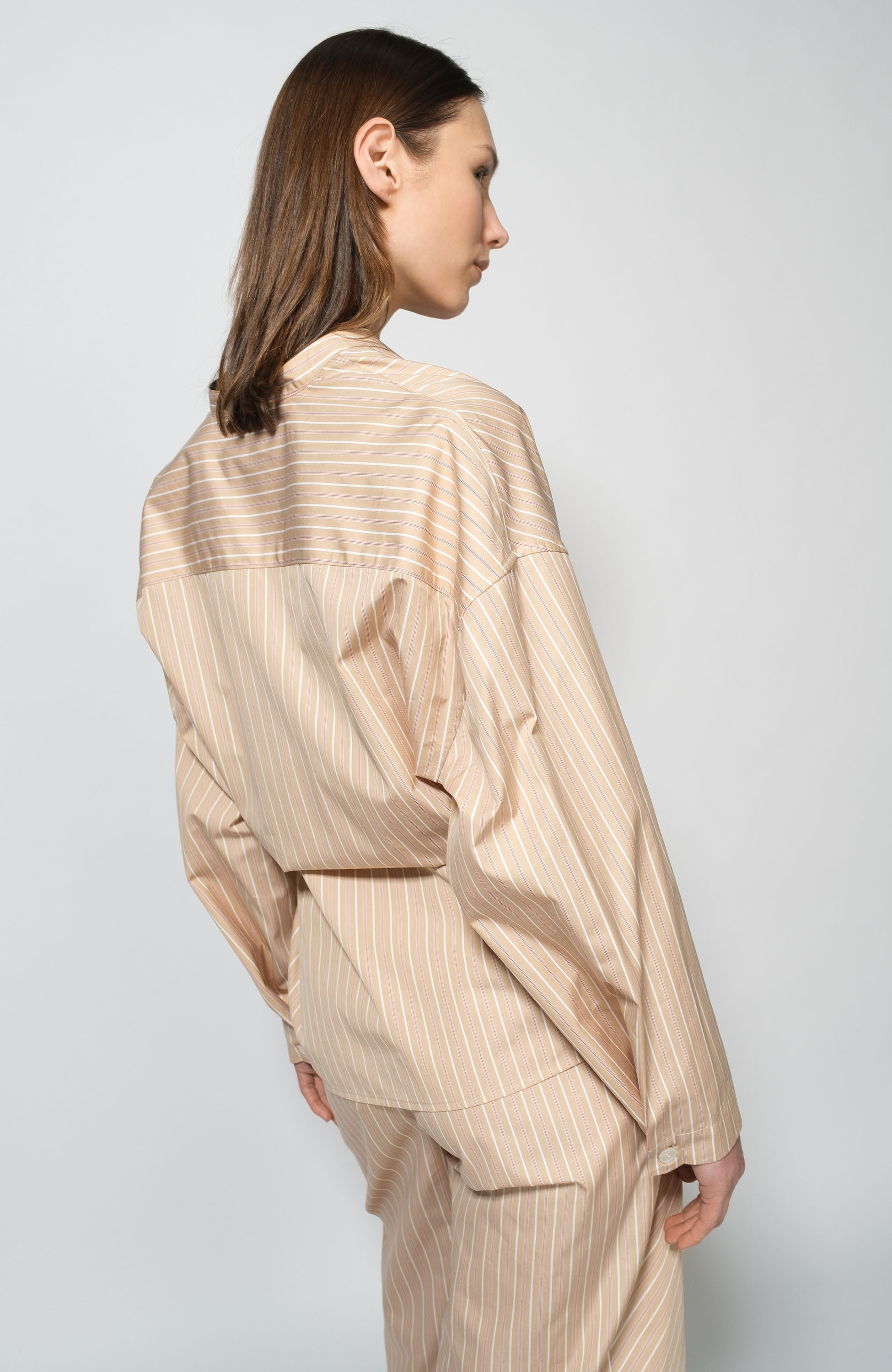 Erika cavallini Beige Assymetric cotton blouse image 5
