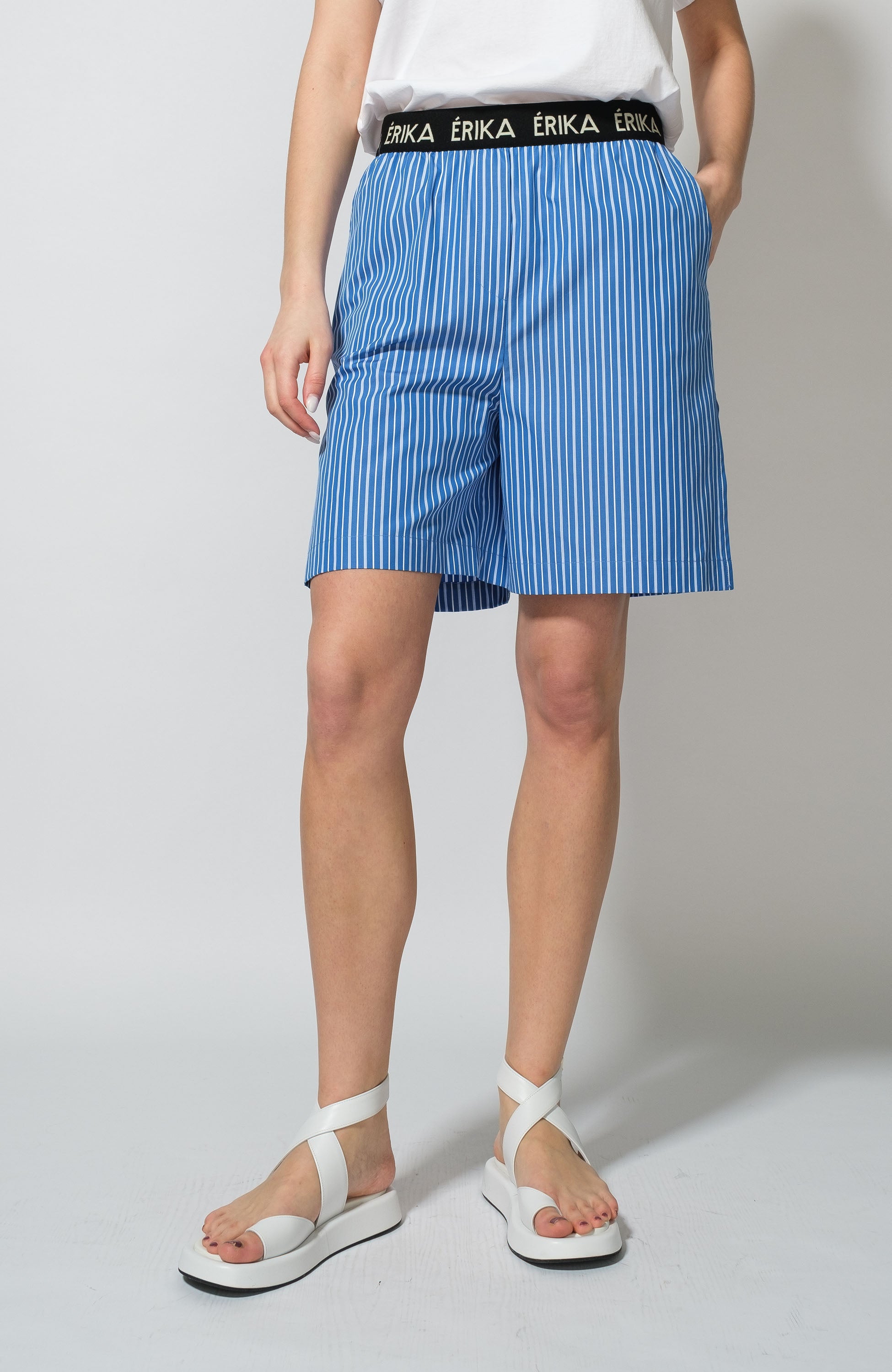 Striped bermuda shorts