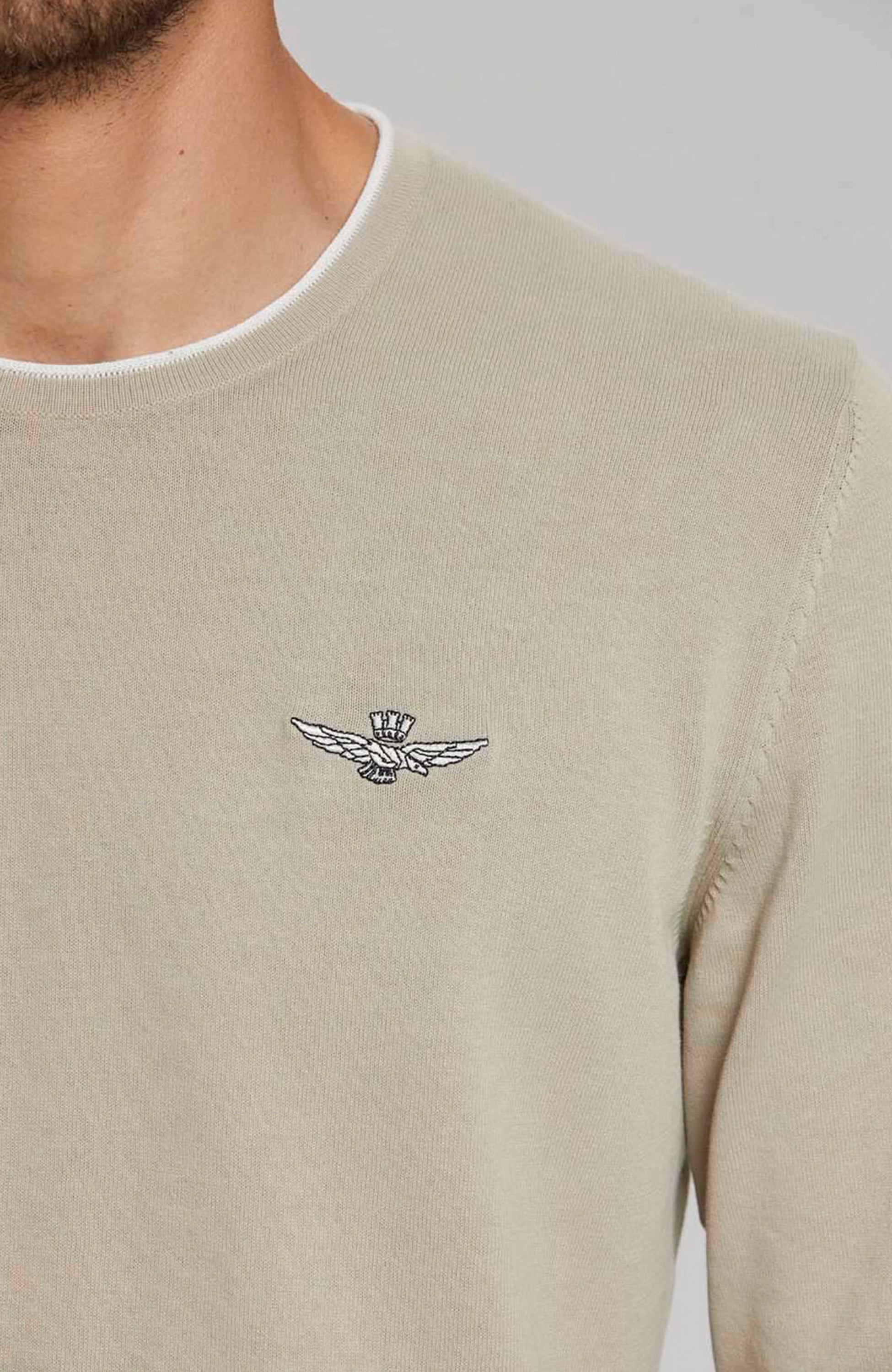Aeronautica militare Neutral Crewneck cotton sweater image 4