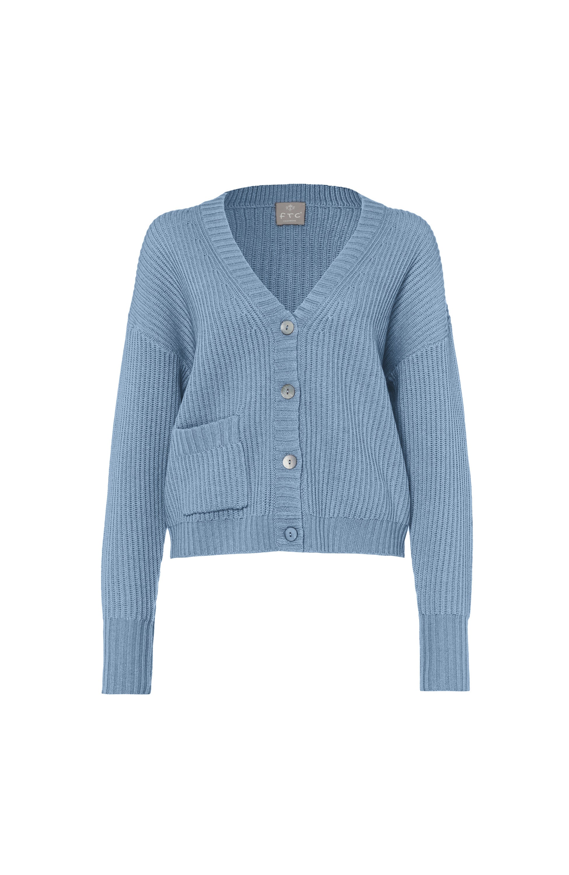 Ftc cashmere Blue Kardigan z kaszmiru image 11