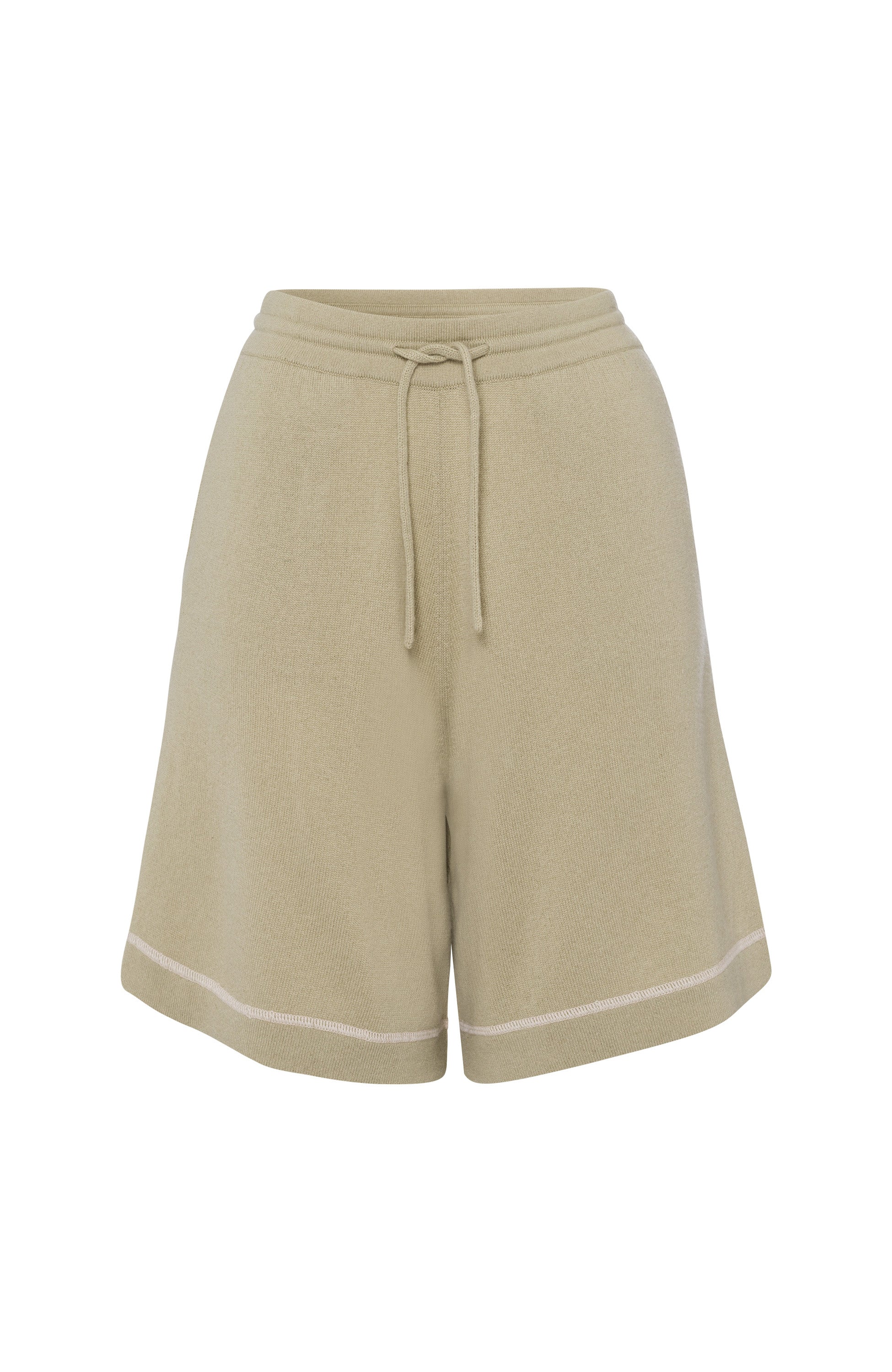 Drawstring cashmere shorts