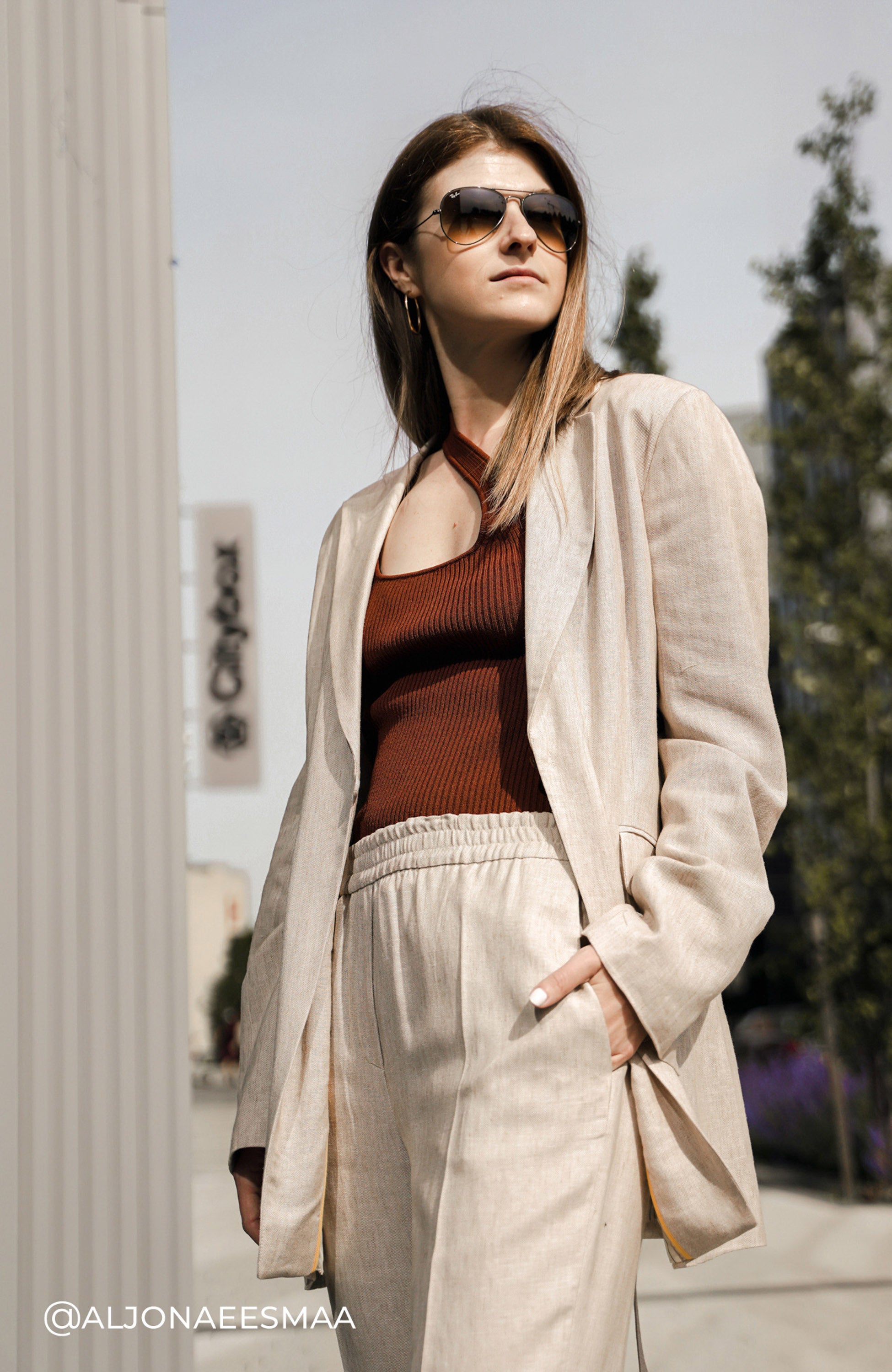 Erika cavallini Brown Asümmeetriline soonikkoes topp image 7