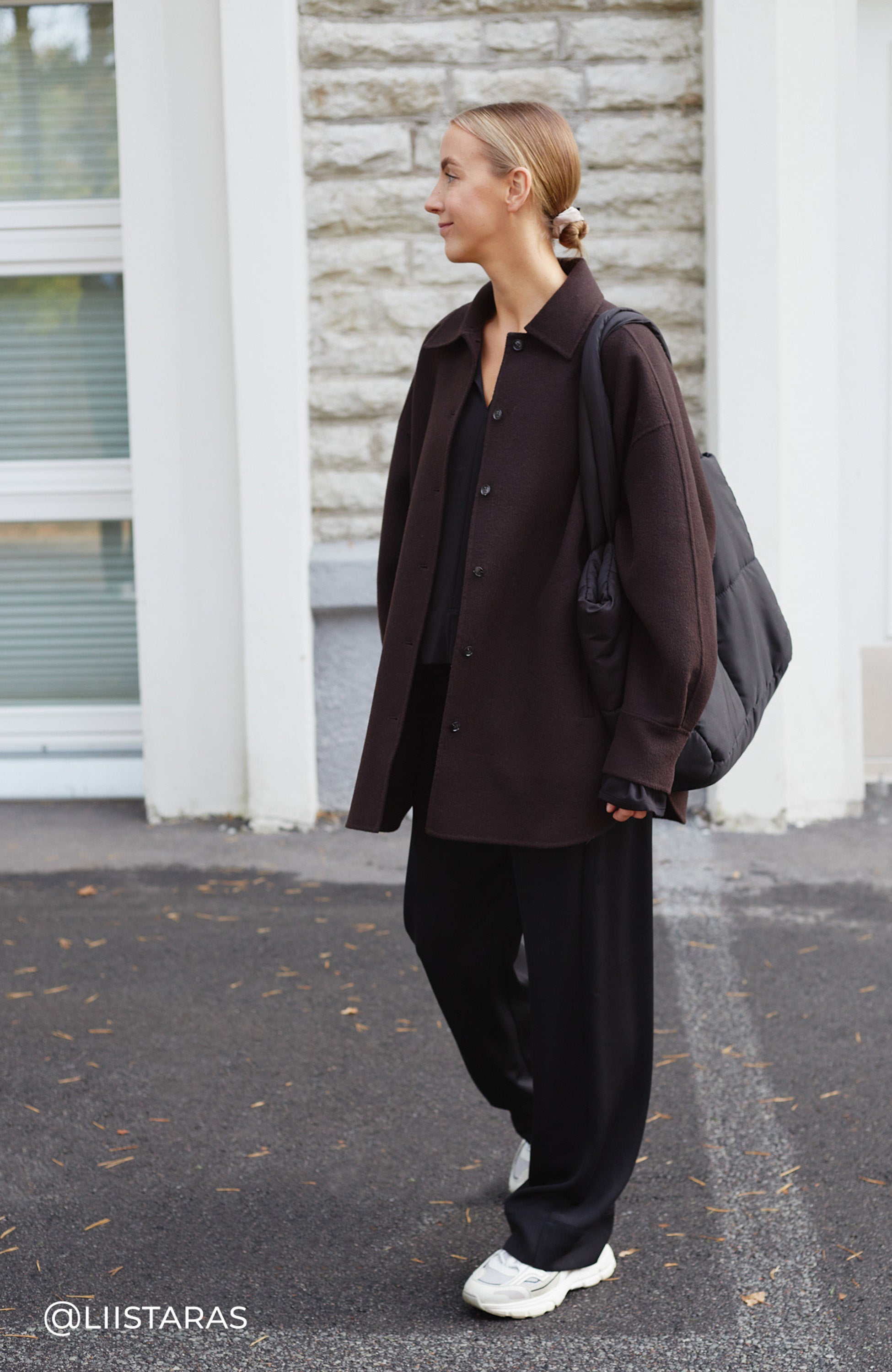 House of dagmar Brown Oversize wool shirt jacket dakota image 7
