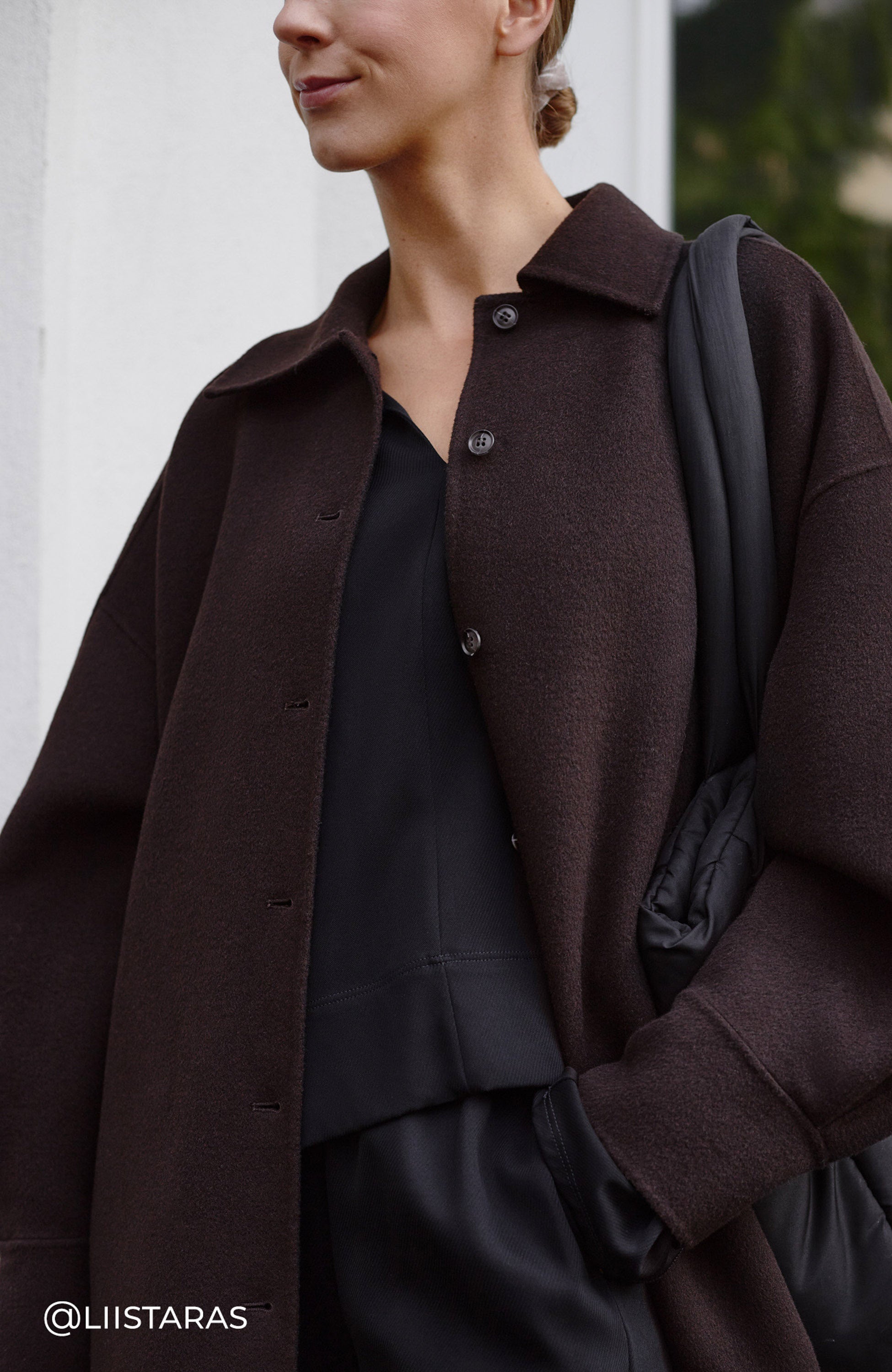 House of dagmar Brown Oversize wool shirt jacket dakota image 8