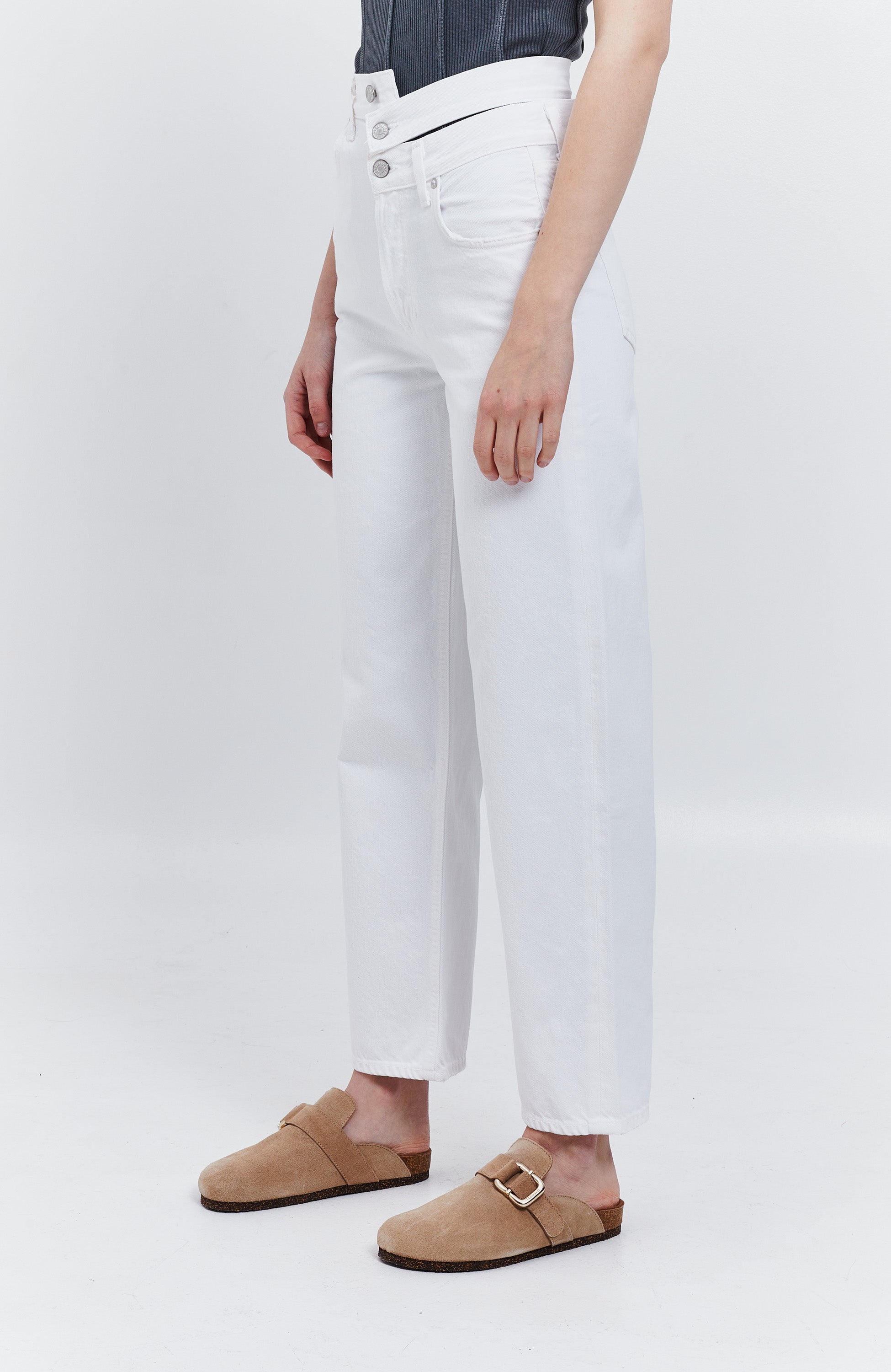 Agolde White Broken waistband jeans image 3