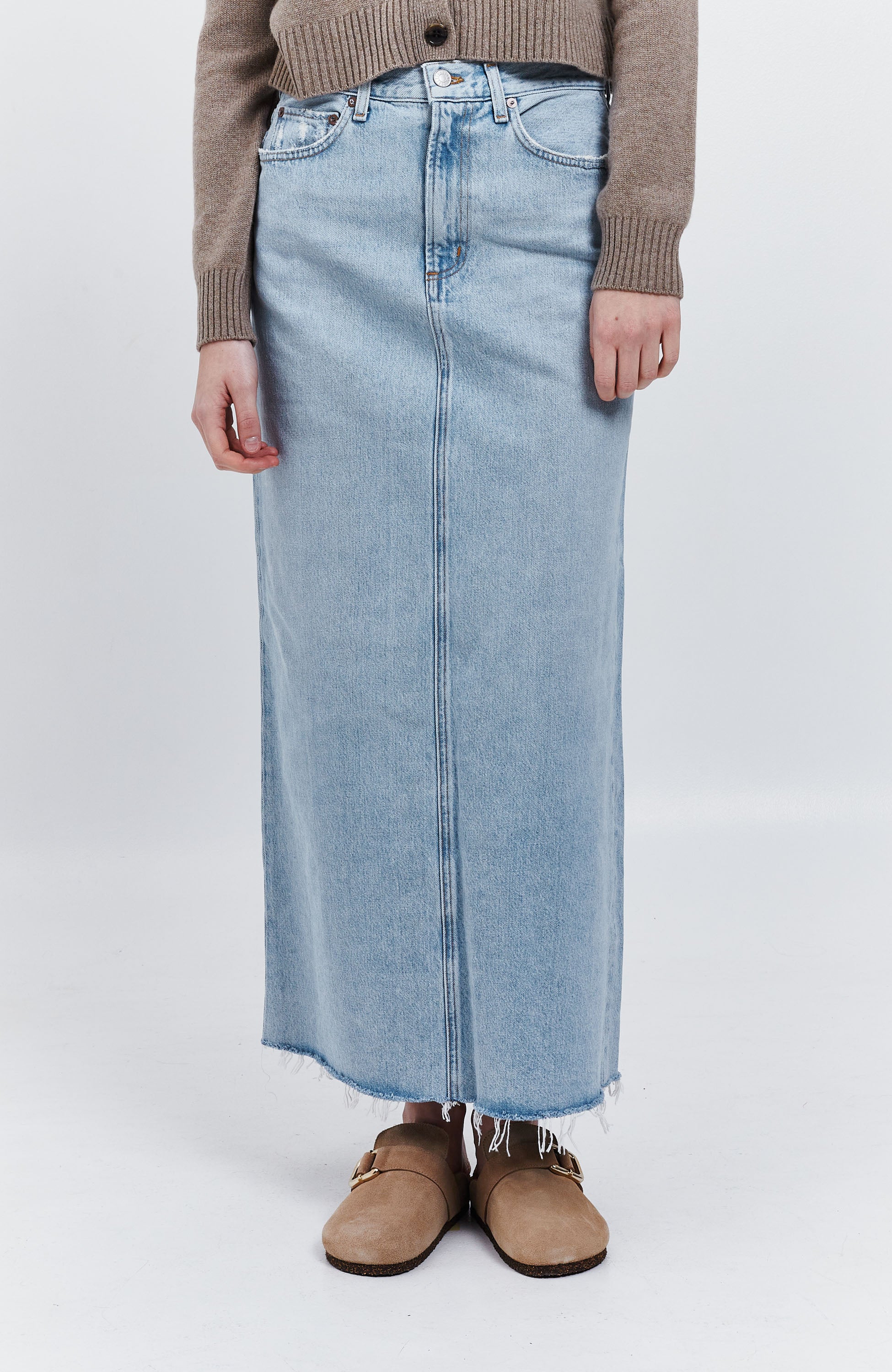 Agolde Blue Denim maxi skirt hilla image 4
