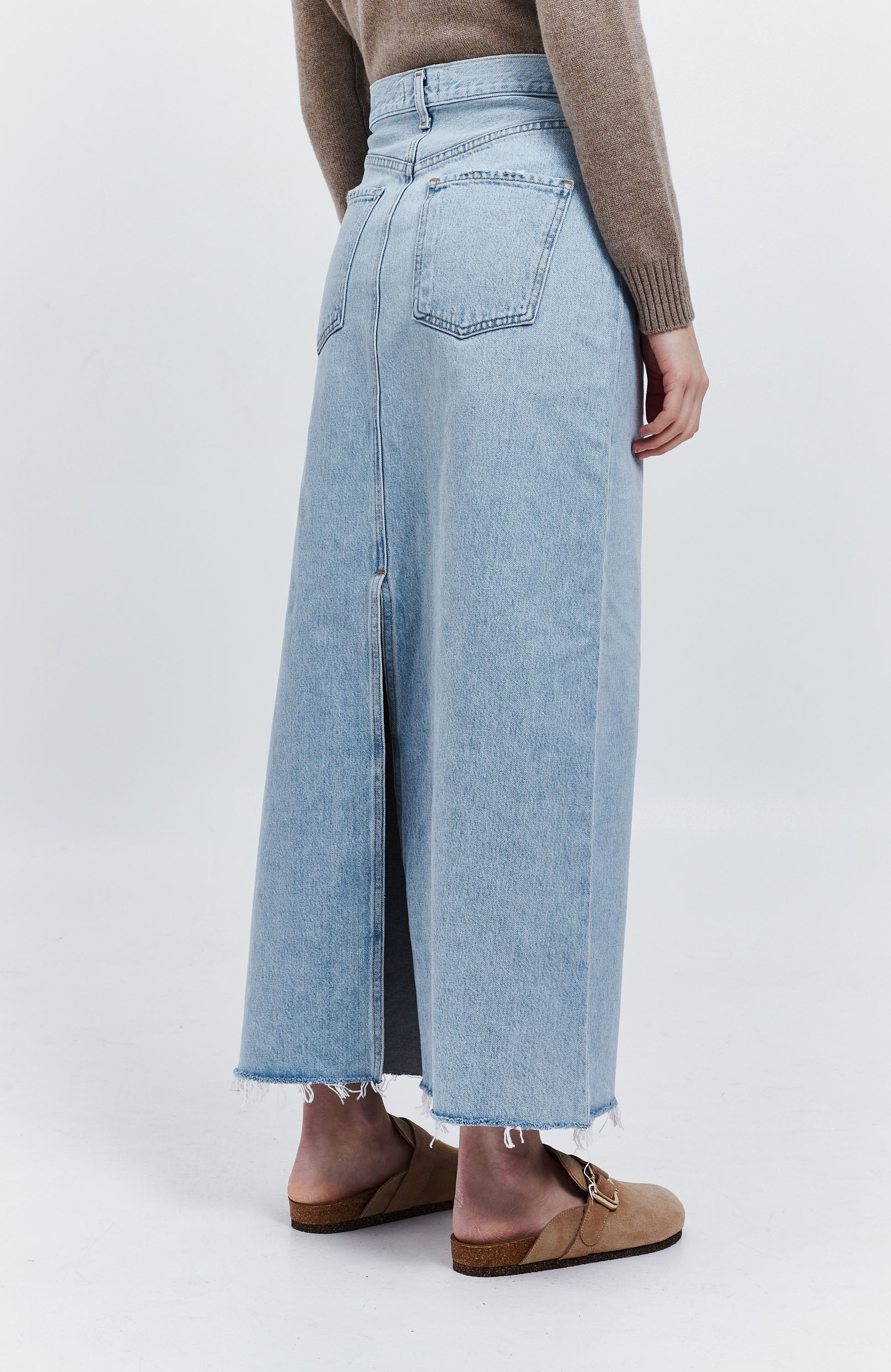 Agolde Blue Denim maxi skirt hilla image 3