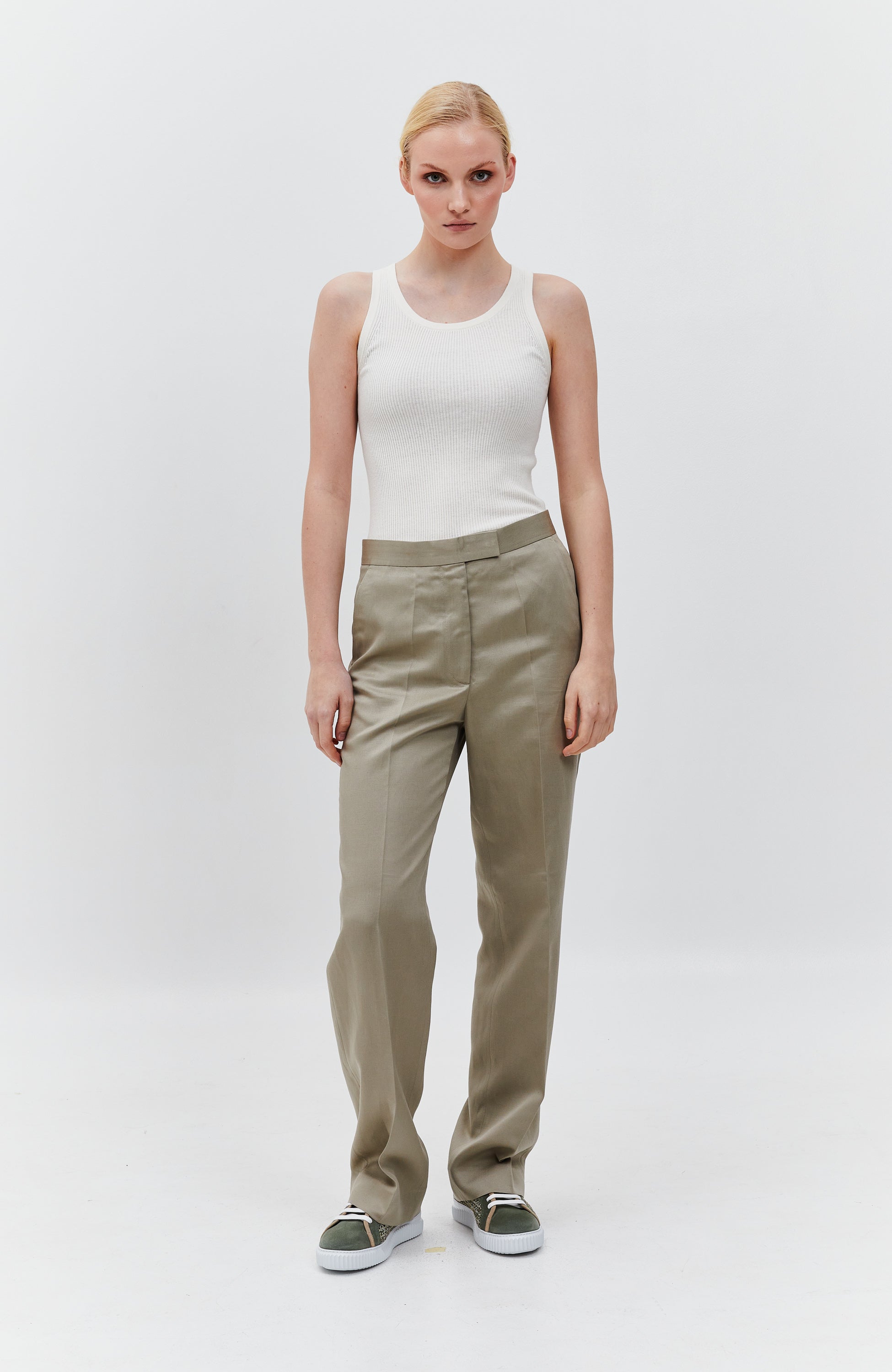 Tiger of sweden White Ribbed knit top rayer image 4