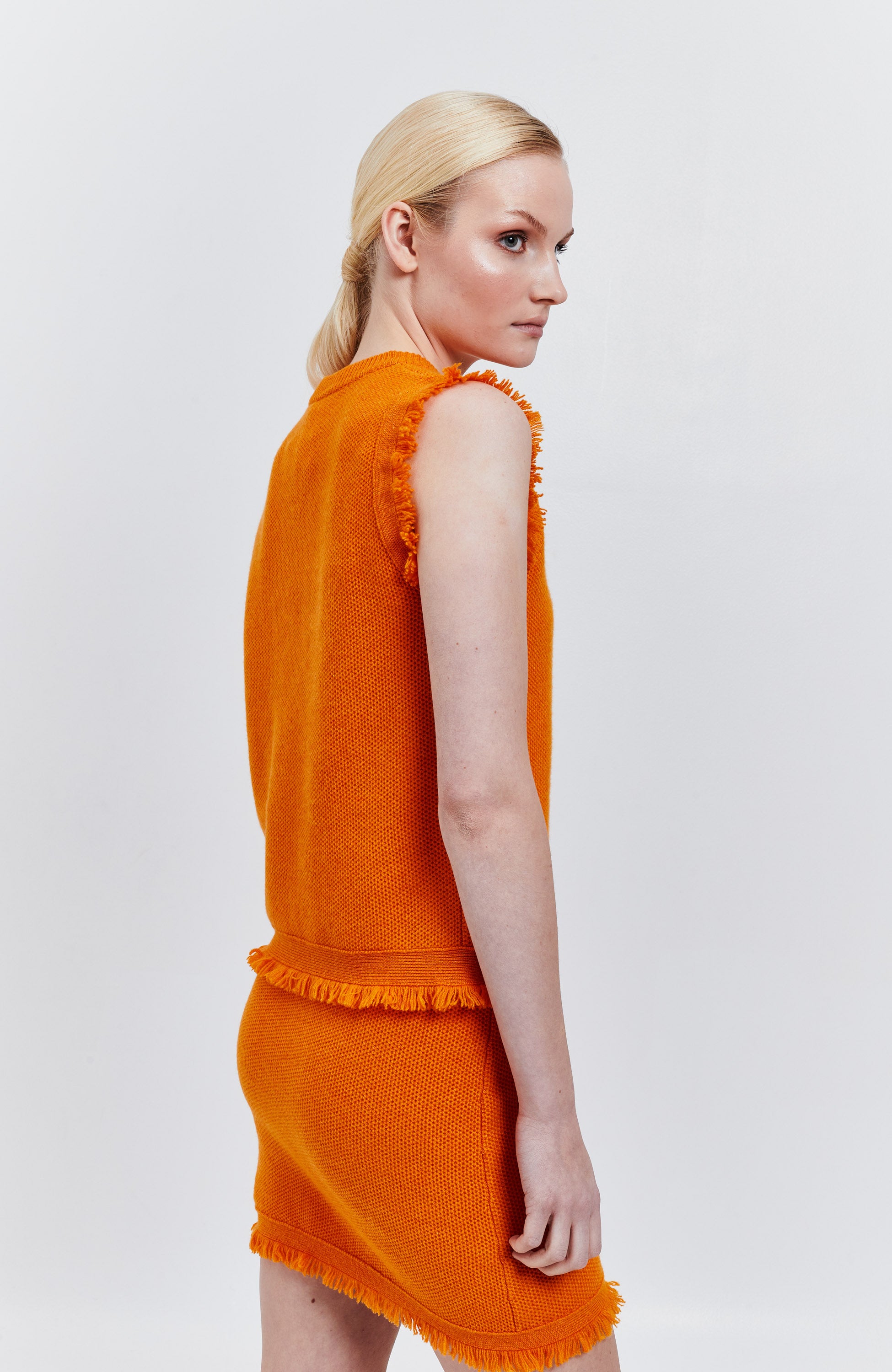 Lisa yang Orange Fringed vest top mathilde image 4