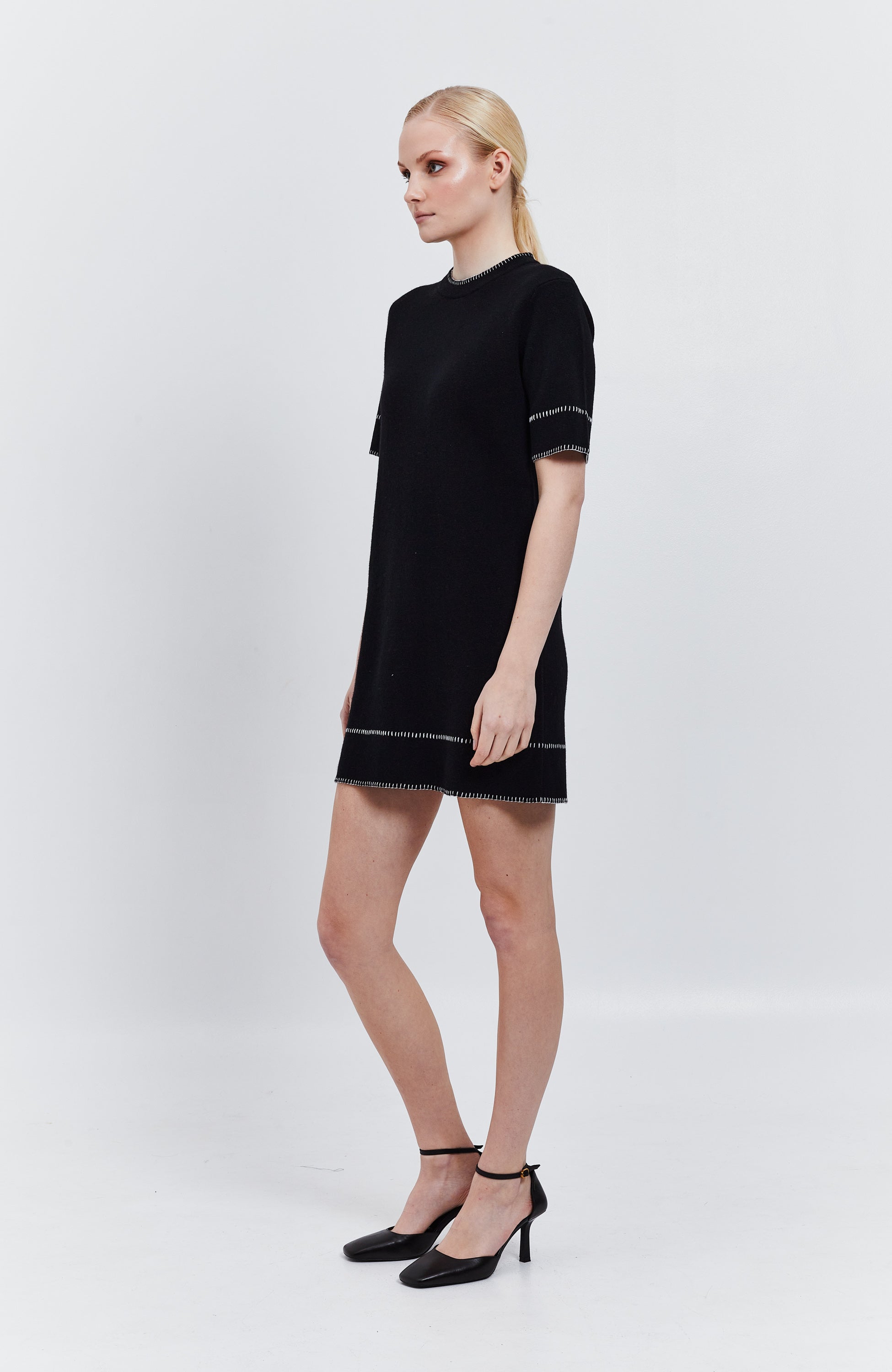 Lisa yang Black Decorative stich dress sigrid image 5